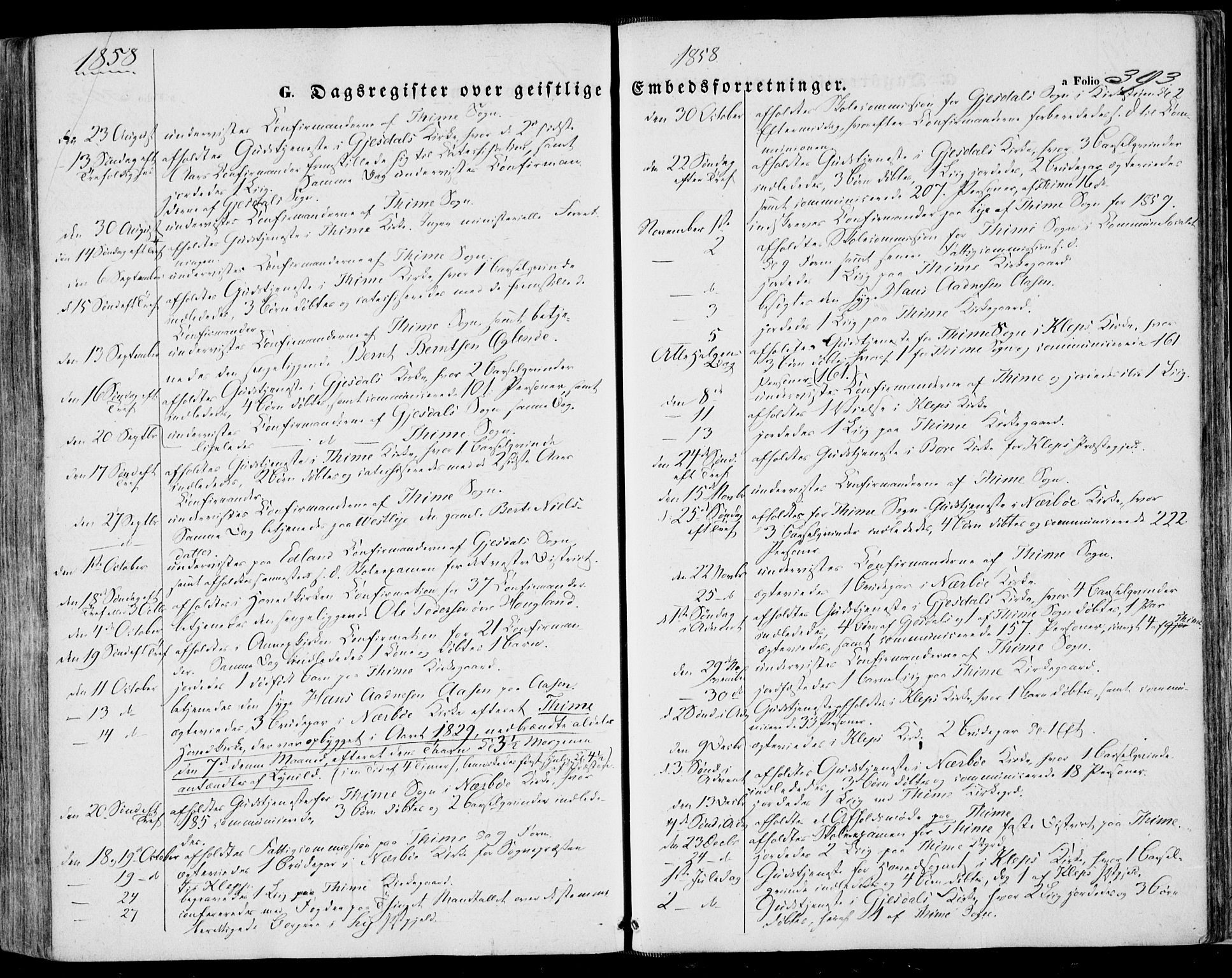 Lye sokneprestkontor, SAST/A-101794/001/30BA/L0007: Parish register (official) no. A 6, 1856-1871, p. 393