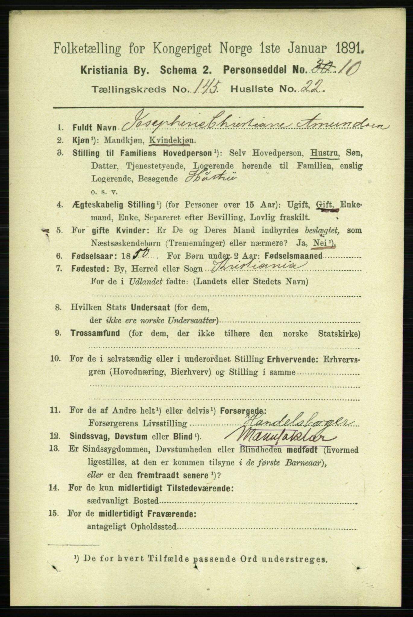 RA, 1891 census for 0301 Kristiania, 1891, p. 80016