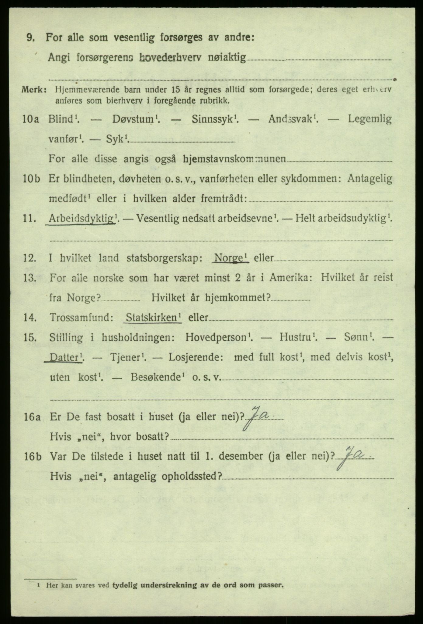 SAB, 1920 census for Sogndal, 1920, p. 2640