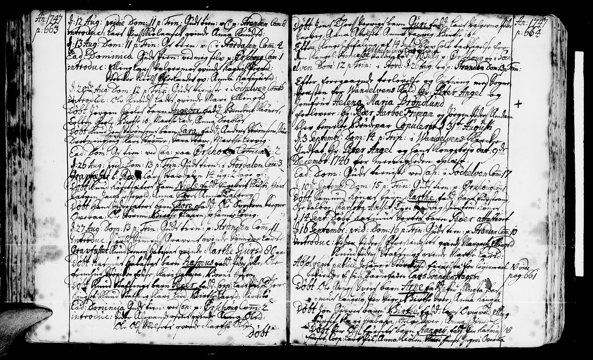 Ministerialprotokoller, klokkerbøker og fødselsregistre - Møre og Romsdal, AV/SAT-A-1454/522/L0307: Parish register (official) no. 522A02, 1743-1773, p. 663-664