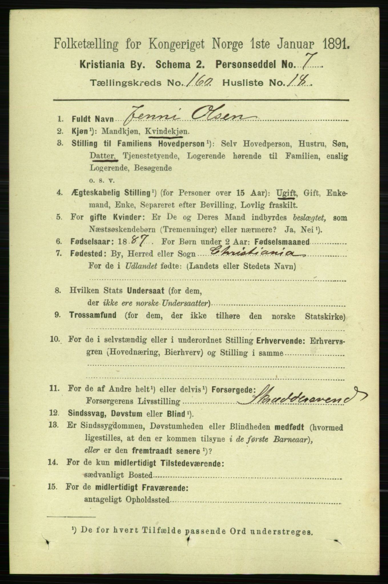 RA, 1891 census for 0301 Kristiania, 1891, p. 91182