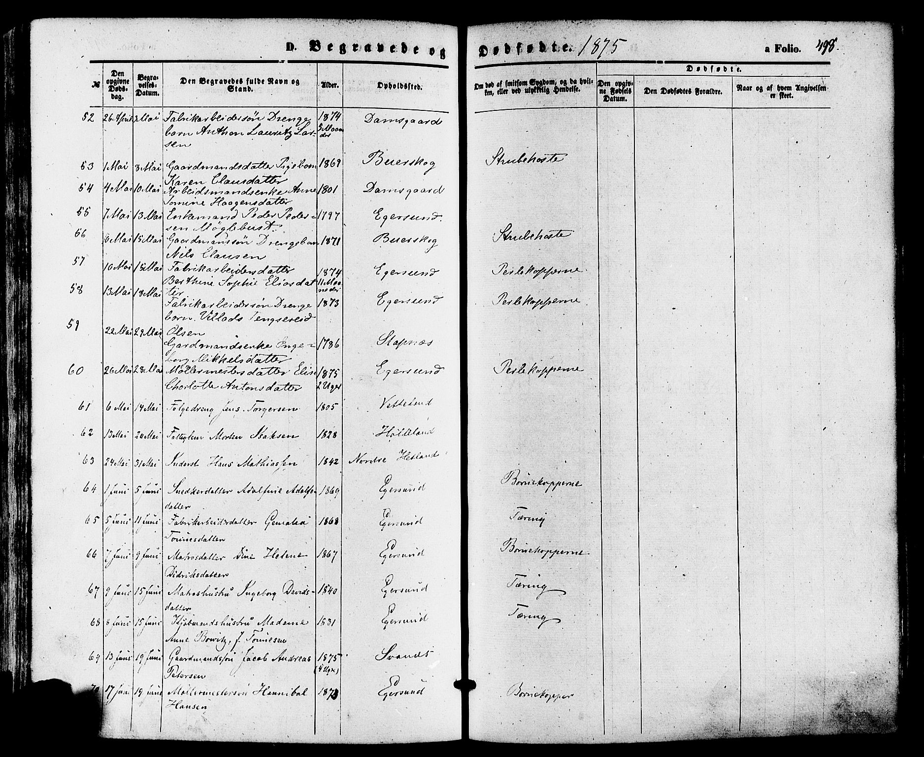 Eigersund sokneprestkontor, AV/SAST-A-101807/S08/L0014: Parish register (official) no. A 13, 1866-1878, p. 498