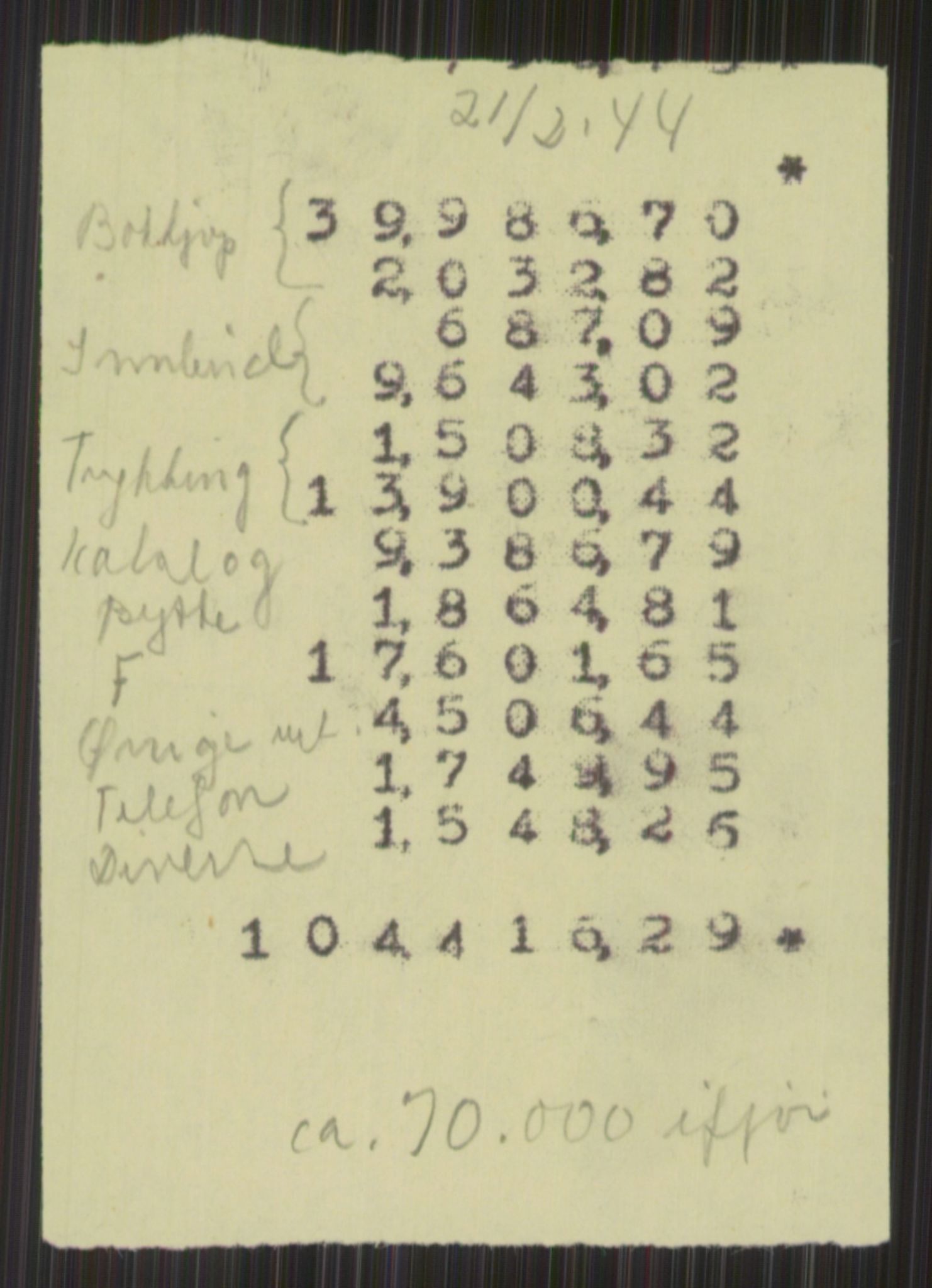 Universitetsbiblioteket i Oslo, AV/RA-S-4102/E/Ea/L0001: --, 1918-1956, p. 43