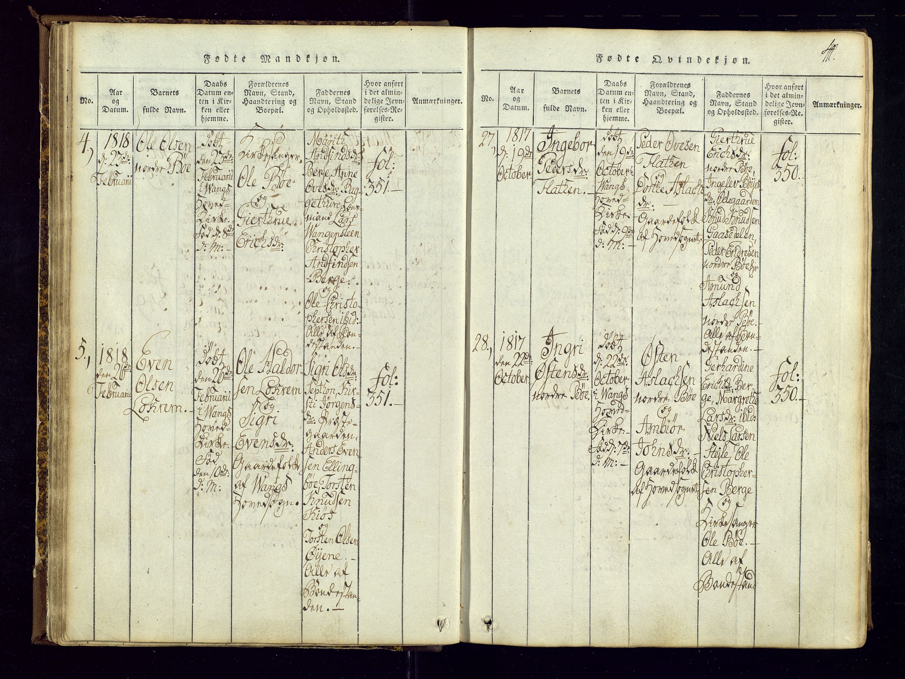 Vang prestekontor, Valdres, AV/SAH-PREST-140/H/Ha/L0004: Parish register (official) no. 4, 1814-1831, p. 41