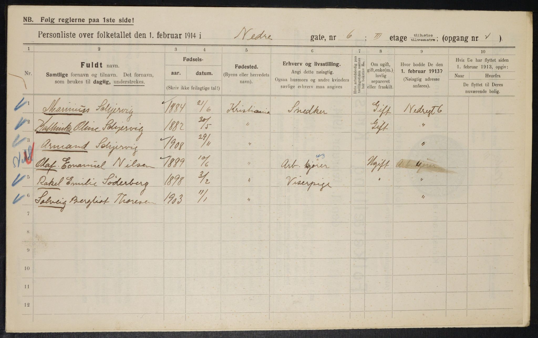 OBA, Municipal Census 1914 for Kristiania, 1914, p. 69175