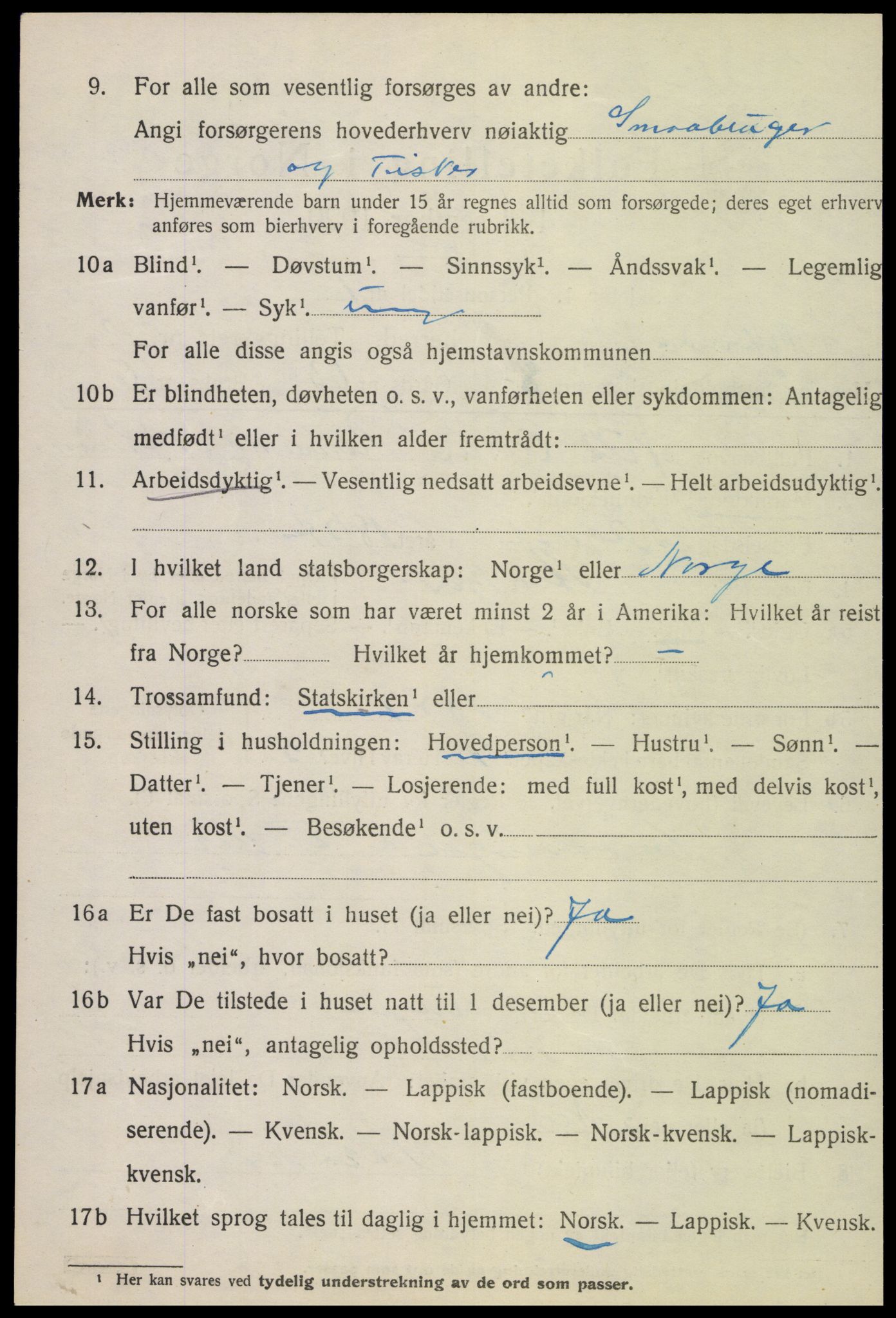 SAT, 1920 census for Vikna, 1920, p. 8214