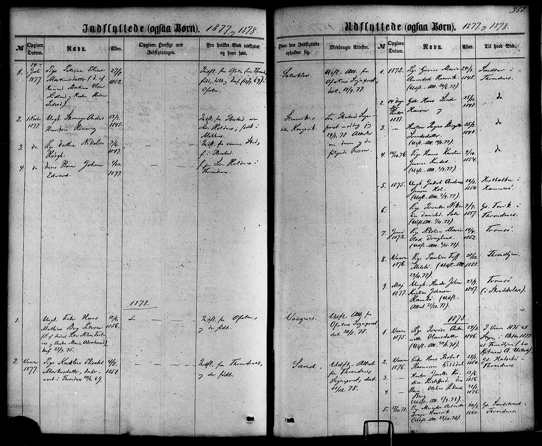 Ministerialprotokoller, klokkerbøker og fødselsregistre - Nordland, AV/SAT-A-1459/865/L0923: Parish register (official) no. 865A01, 1864-1884, p. 351