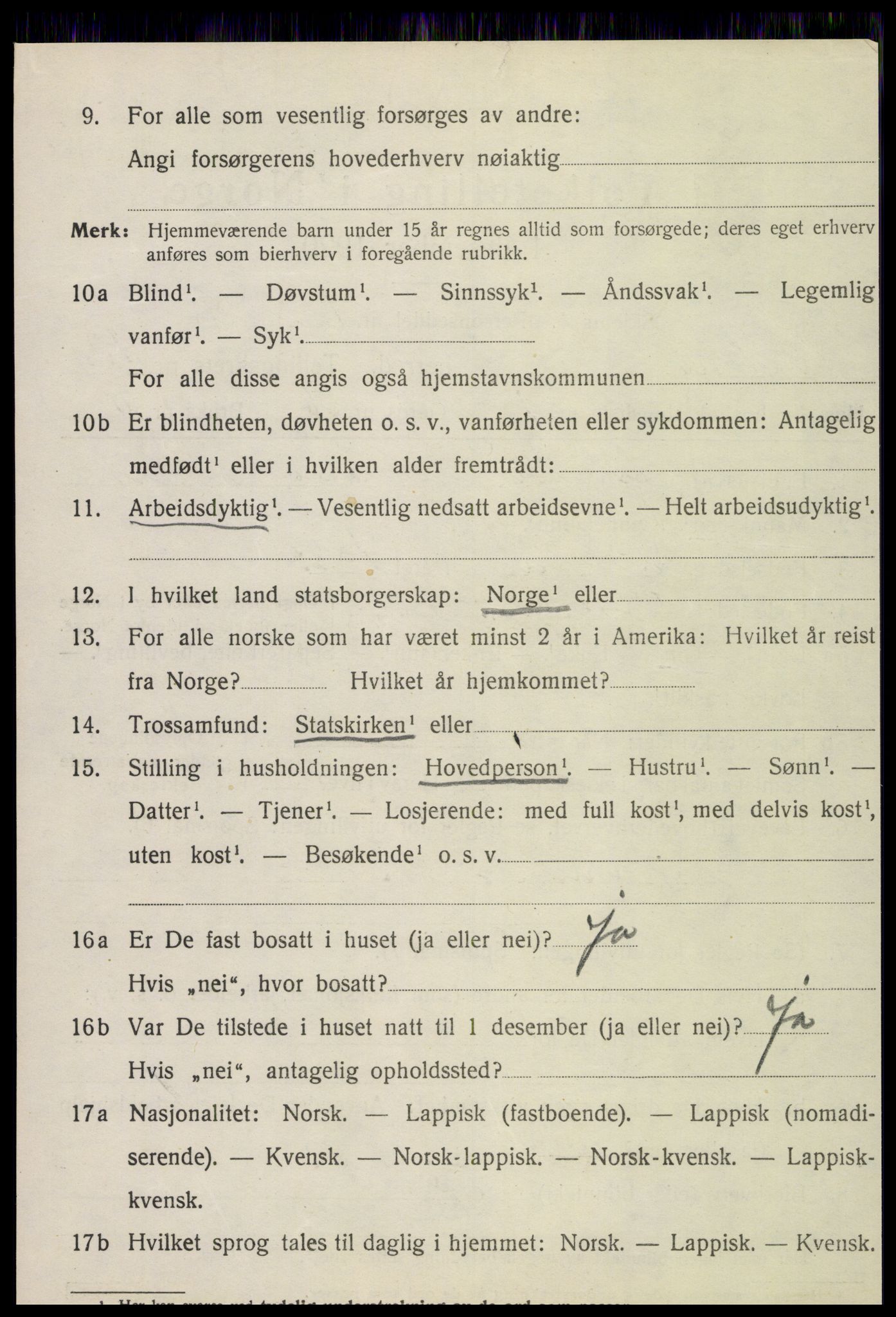 SAT, 1920 census for Vikna, 1920, p. 7716