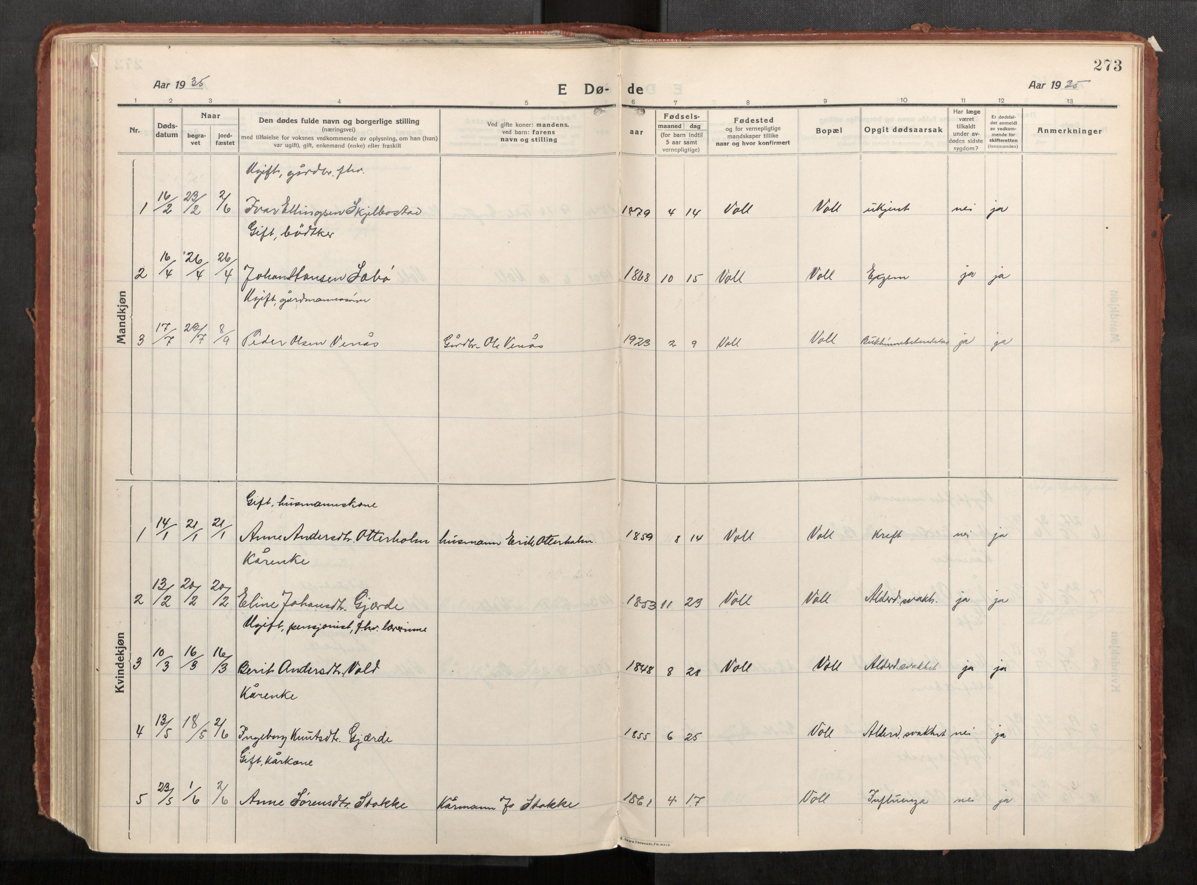 Eid sokneprestkontor, AV/SAT-A-1254: Parish register (official) no. 543A04, 1916-1956, p. 273