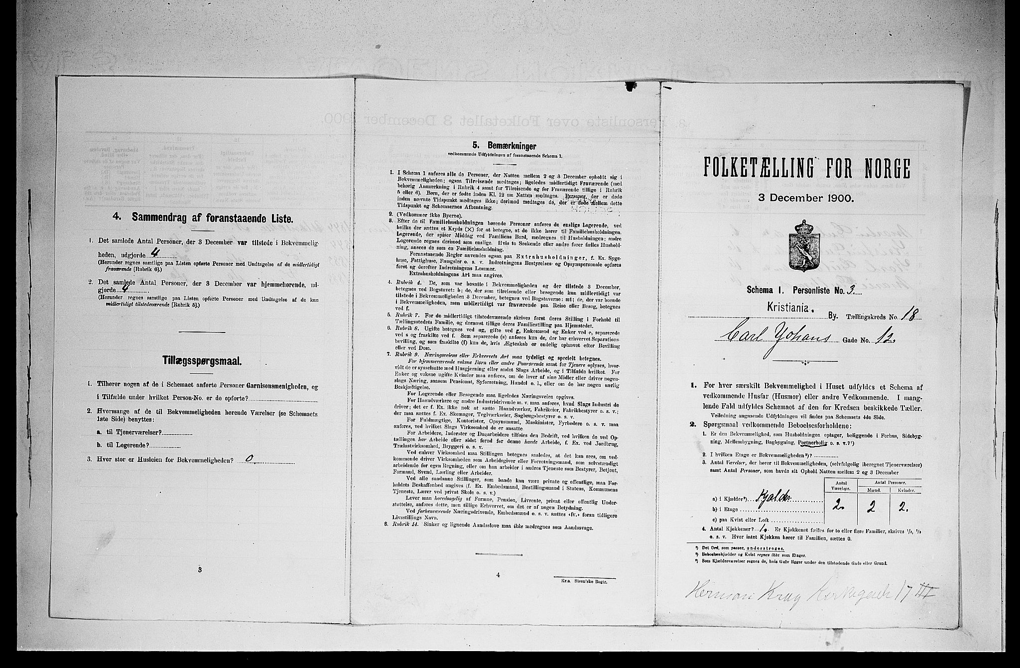 SAO, 1900 census for Kristiania, 1900, p. 11388