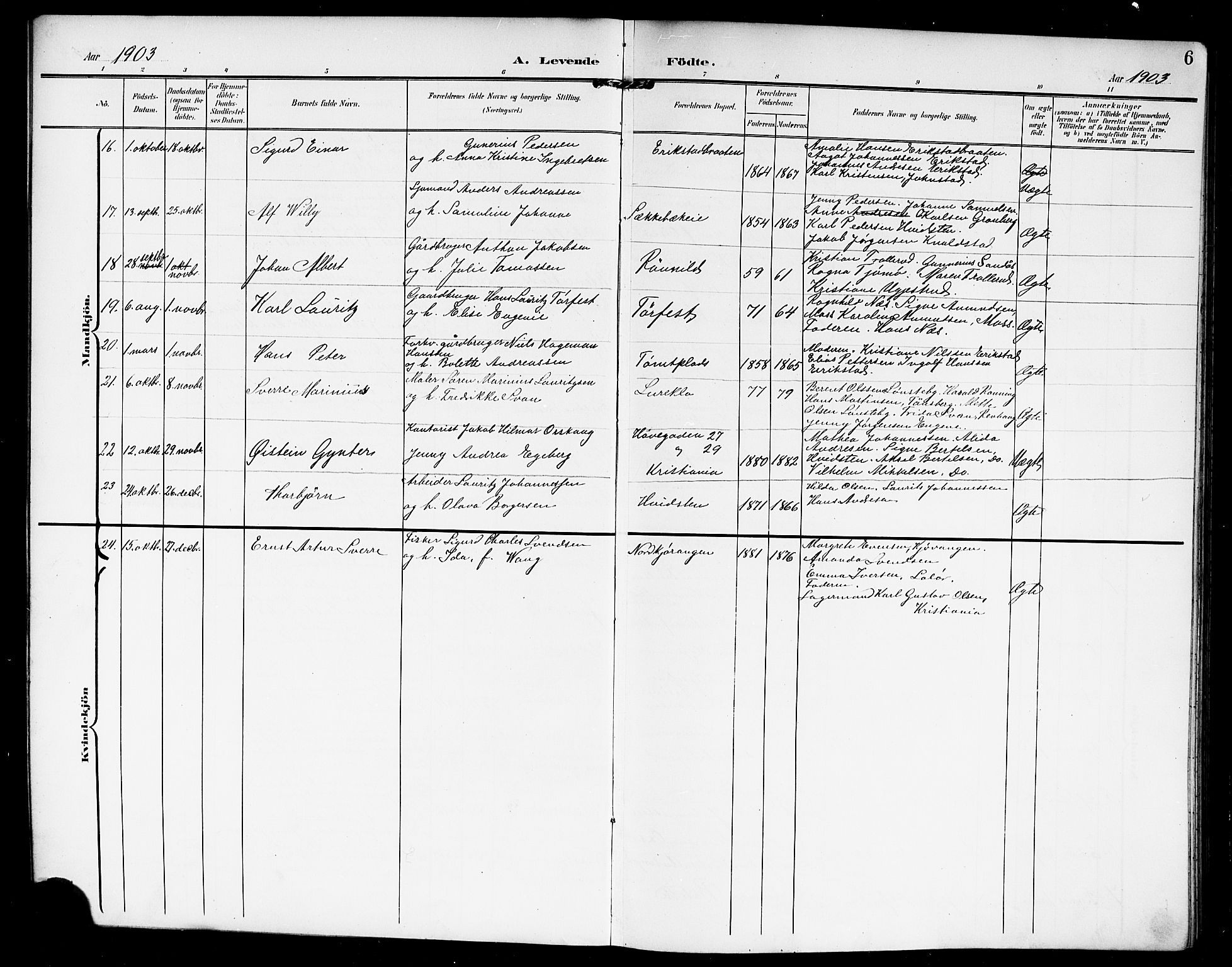 Vestby prestekontor Kirkebøker, SAO/A-10893/G/Ga/L0002: Parish register (copy) no. I 2, 1903-1916, p. 6