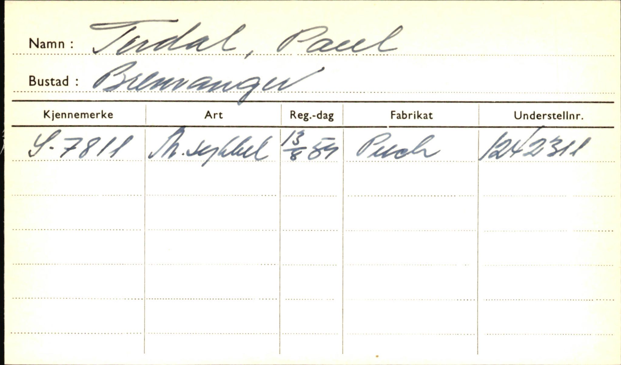 Statens vegvesen, Sogn og Fjordane vegkontor, AV/SAB-A-5301/4/F/L0002: Eigarregister Fjordane til 1.6.1961, 1930-1961, p. 168