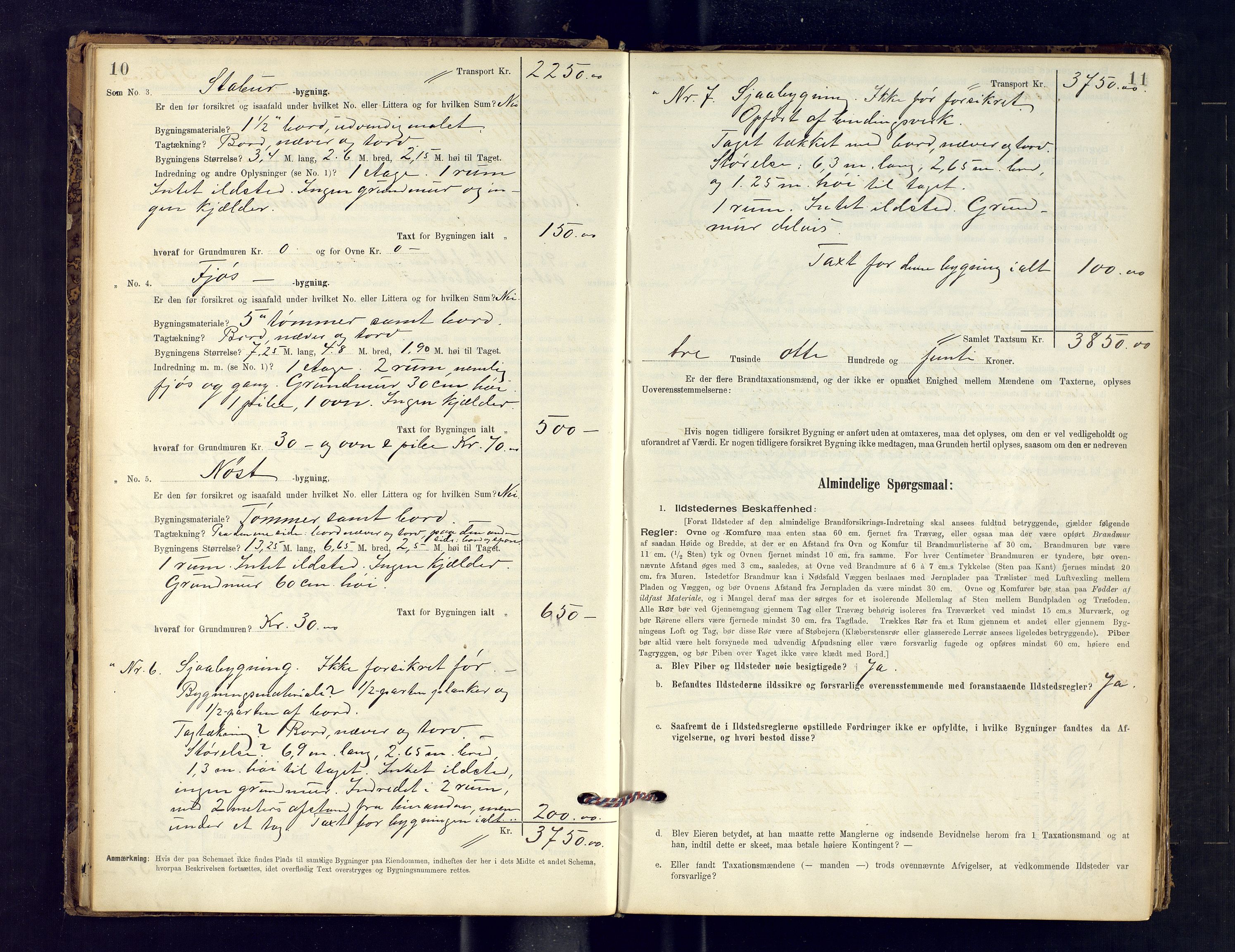 Hasvik lensmannskontor, AV/SATØ-SATO-164/Fob/L0002: Branntakstprotokoll, 1895-1902, p. 10-11