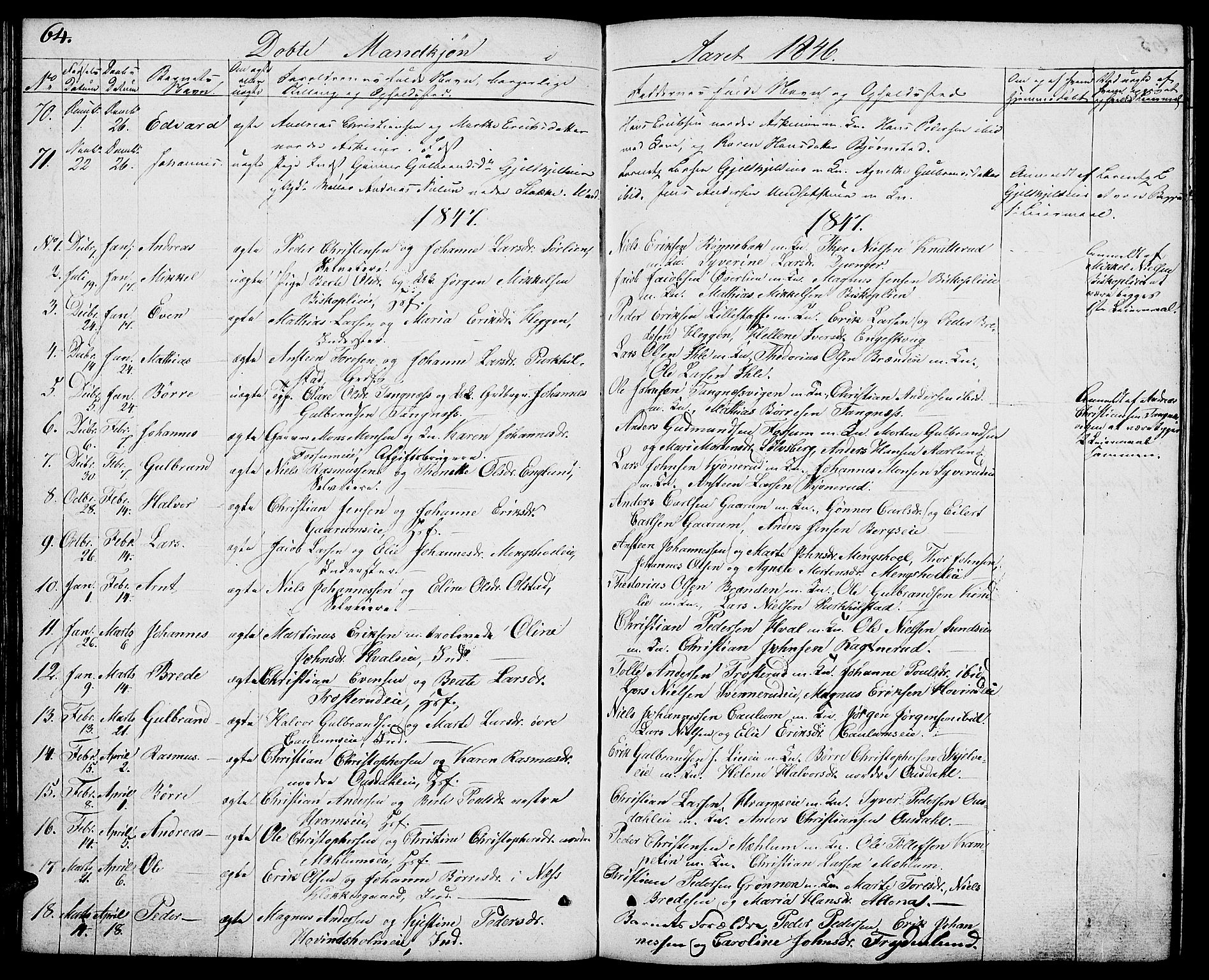 Nes prestekontor, Hedmark, AV/SAH-PREST-020/L/La/L0004: Parish register (copy) no. 4, 1832-1861, p. 64