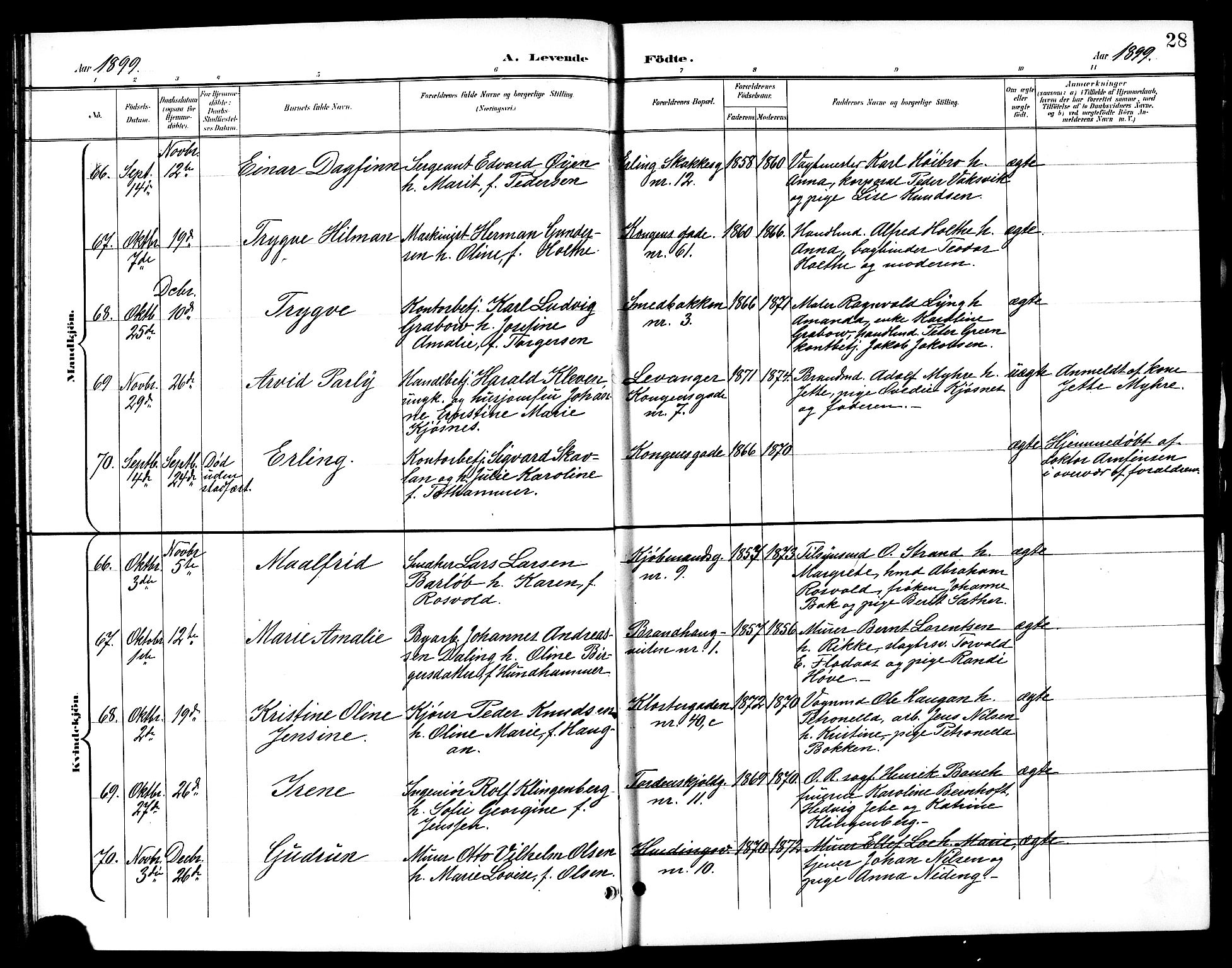 Ministerialprotokoller, klokkerbøker og fødselsregistre - Sør-Trøndelag, AV/SAT-A-1456/601/L0094: Parish register (copy) no. 601C12, 1898-1911, p. 28