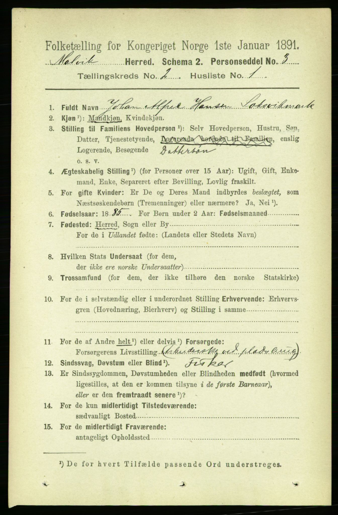 RA, 1891 census for 1663 Malvik, 1891, p. 762