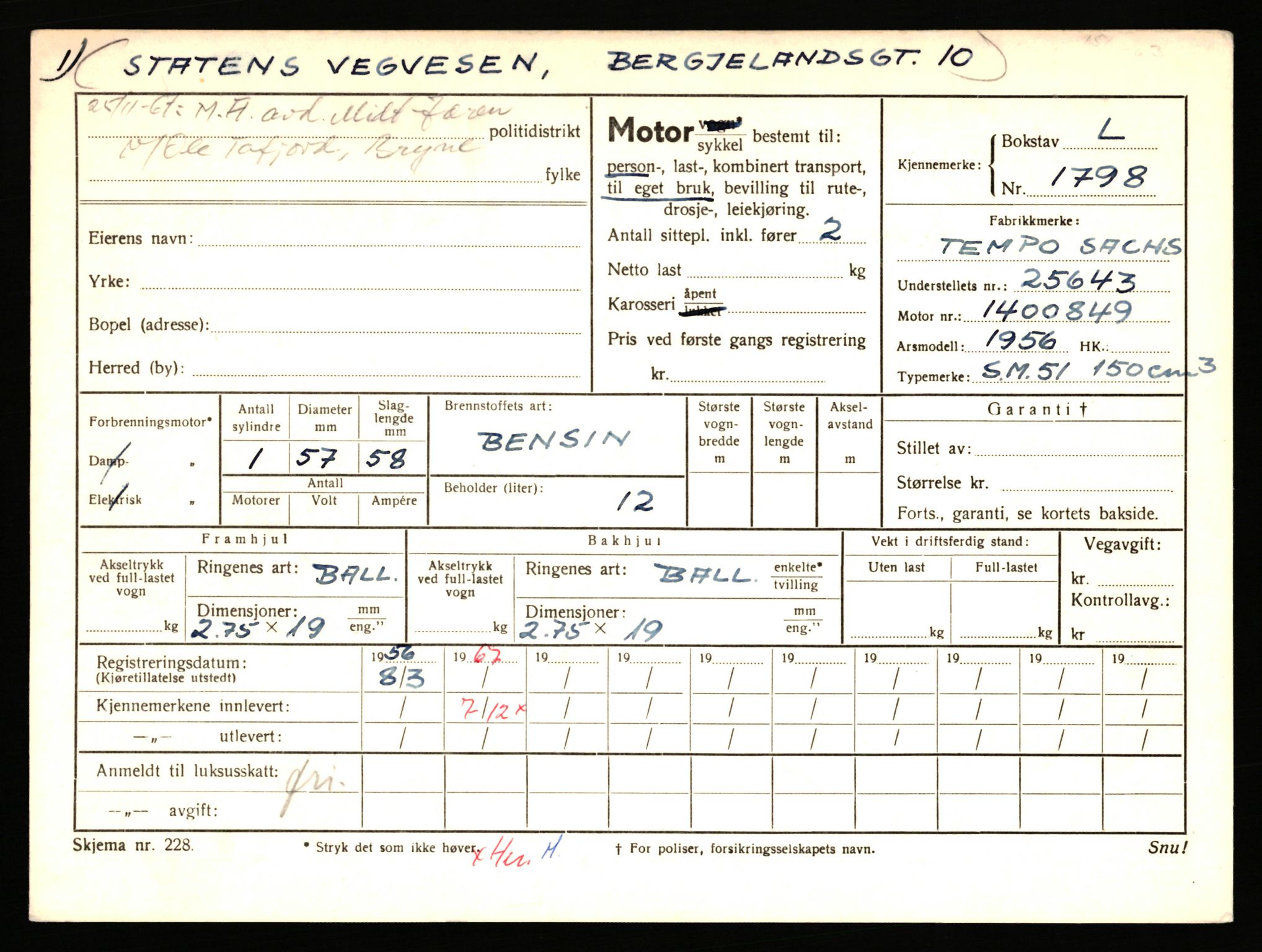 Stavanger trafikkstasjon, AV/SAST-A-101942/0/F/L0006: L-1700 - L-2149, 1930-1971, p. 453