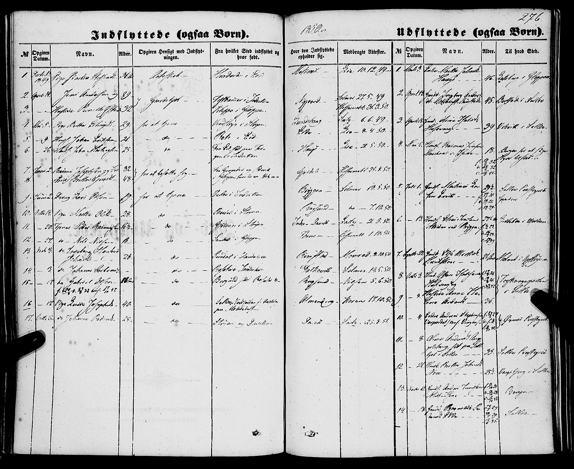 Davik sokneprestembete, SAB/A-79701/H/Haa/Haaa/L0005: Parish register (official) no. A 5, 1850-1866, p. 276