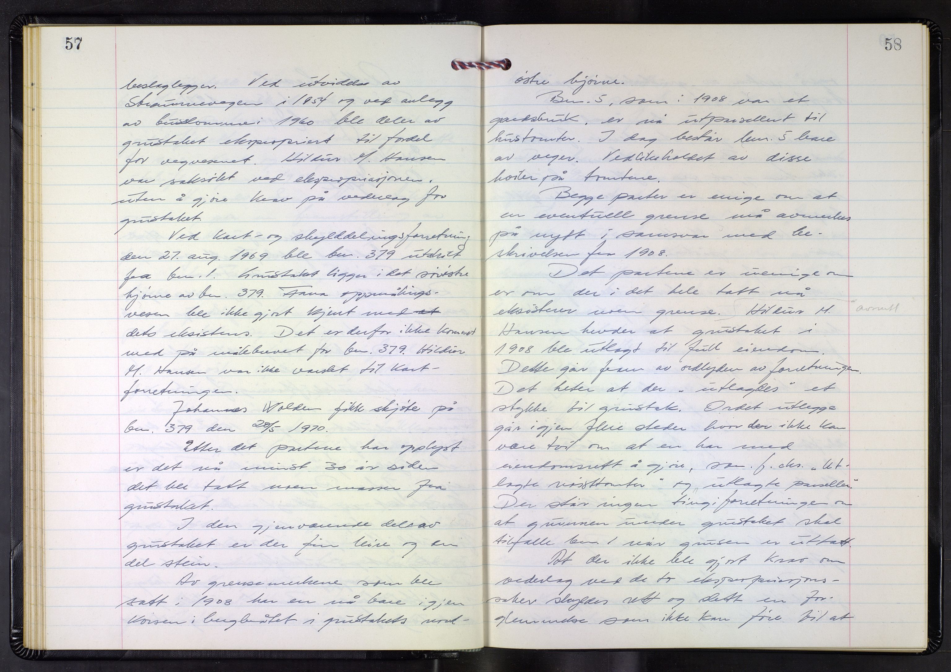 Hordaland jordskiftedøme - III Midhordland jordskiftedistrikt, AV/SAB-A-7001/A/Aa/L0040: Forhandlingsprotokoll, 1970-1976, p. 57-58