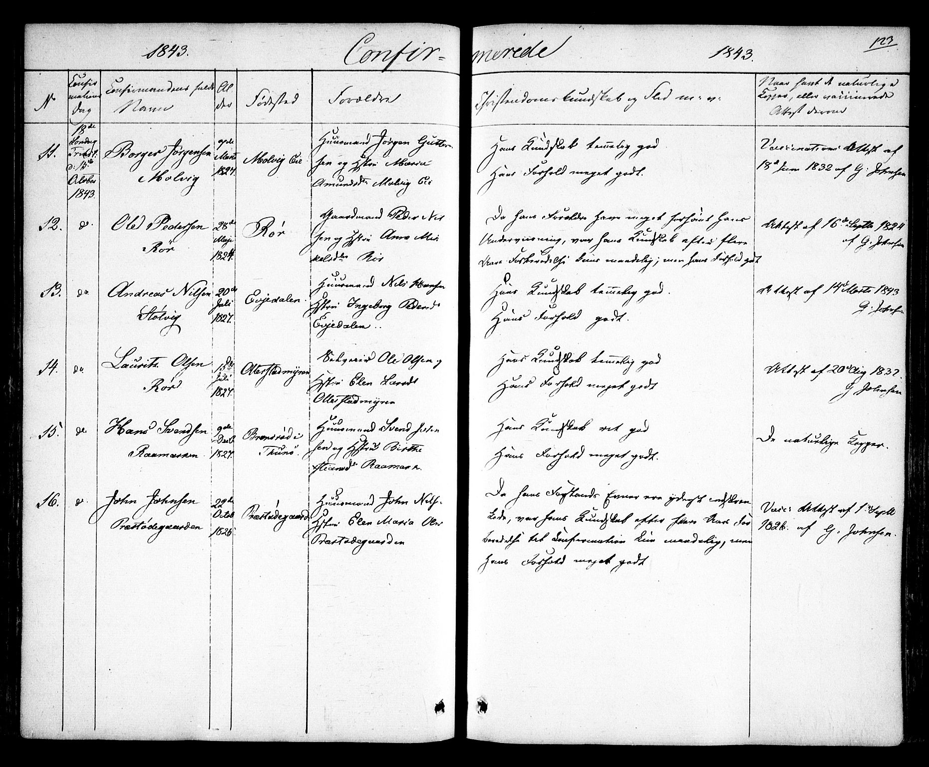 Rygge prestekontor Kirkebøker, SAO/A-10084b/F/Fa/L0004: Parish register (official) no. 4, 1836-1851, p. 123