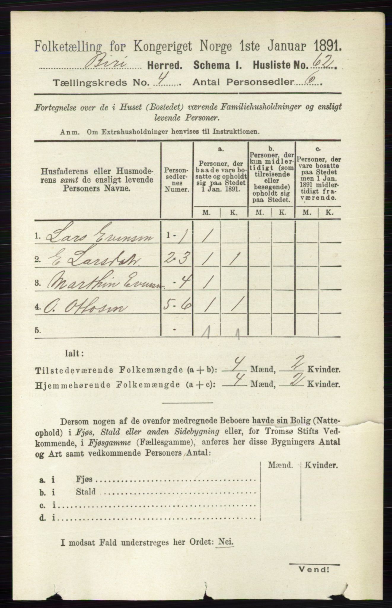 RA, 1891 census for 0525 Biri, 1891, p. 1389