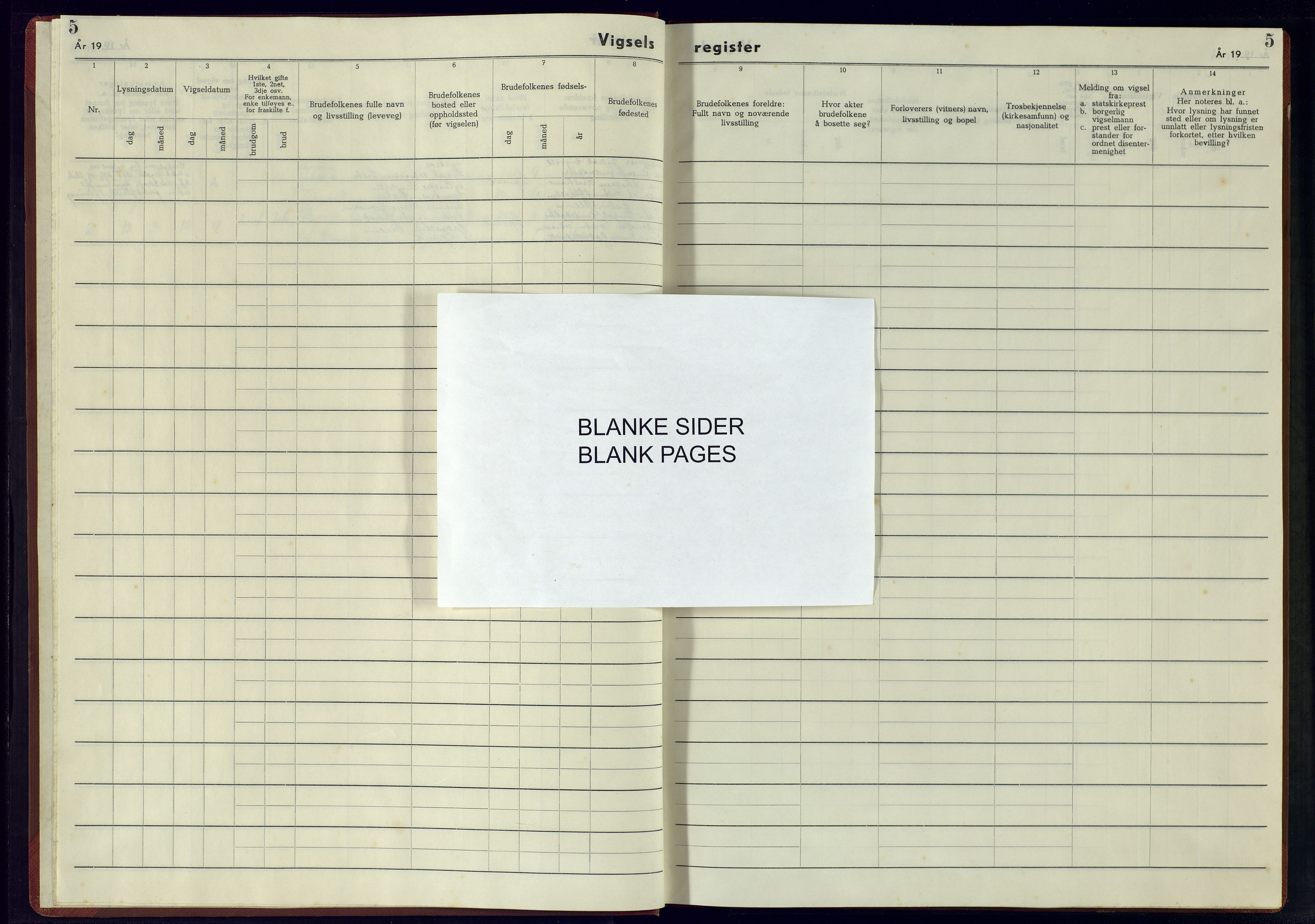 Herad sokneprestkontor, SAK/1111-0018/J/Jb/L0004: Marriage register no. A-VI-5, 1942-1945