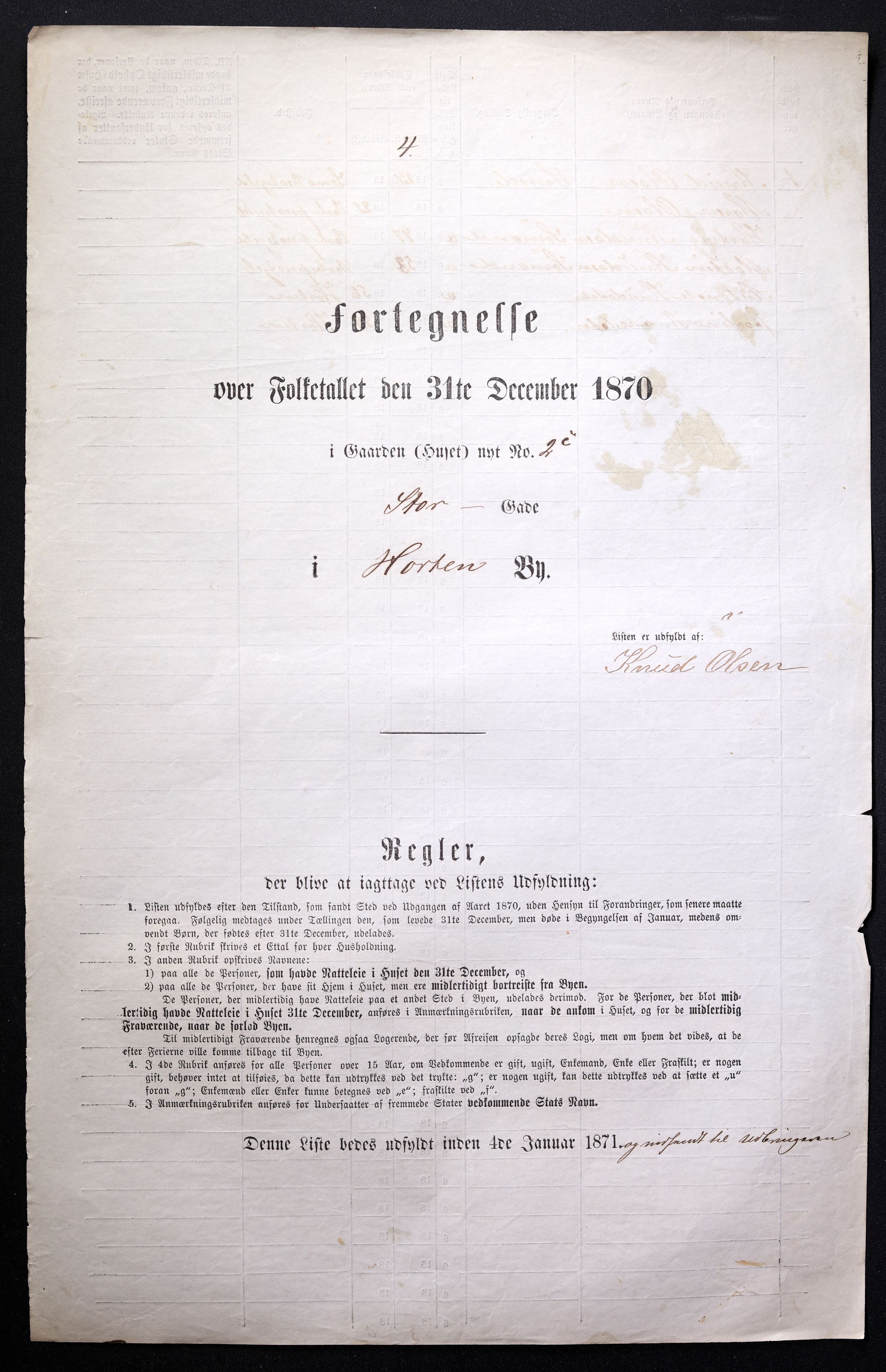 RA, 1870 census for 0703 Horten, 1870, p. 9