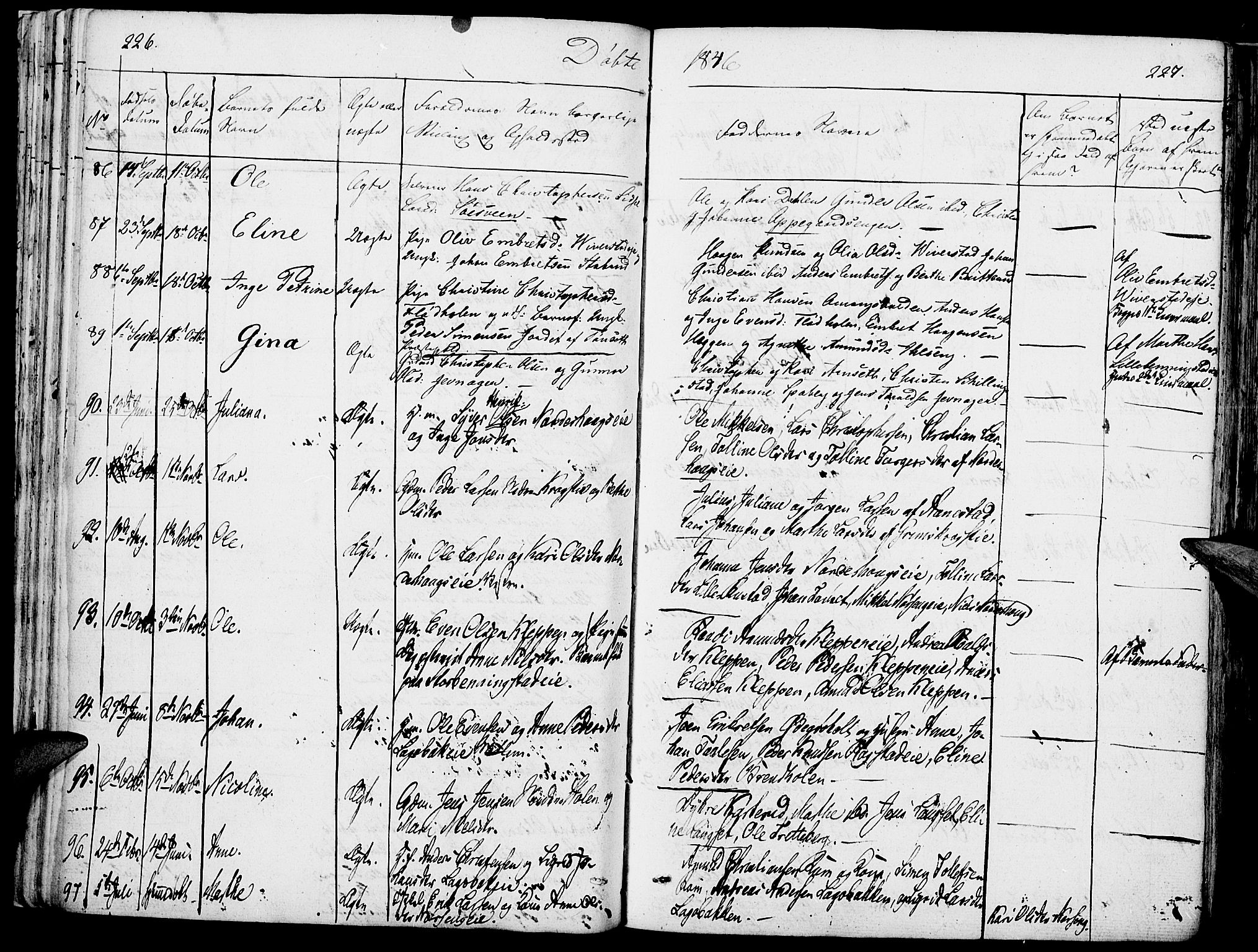 Løten prestekontor, SAH/PREST-022/K/Ka/L0006: Parish register (official) no. 6, 1832-1849, p. 226-227