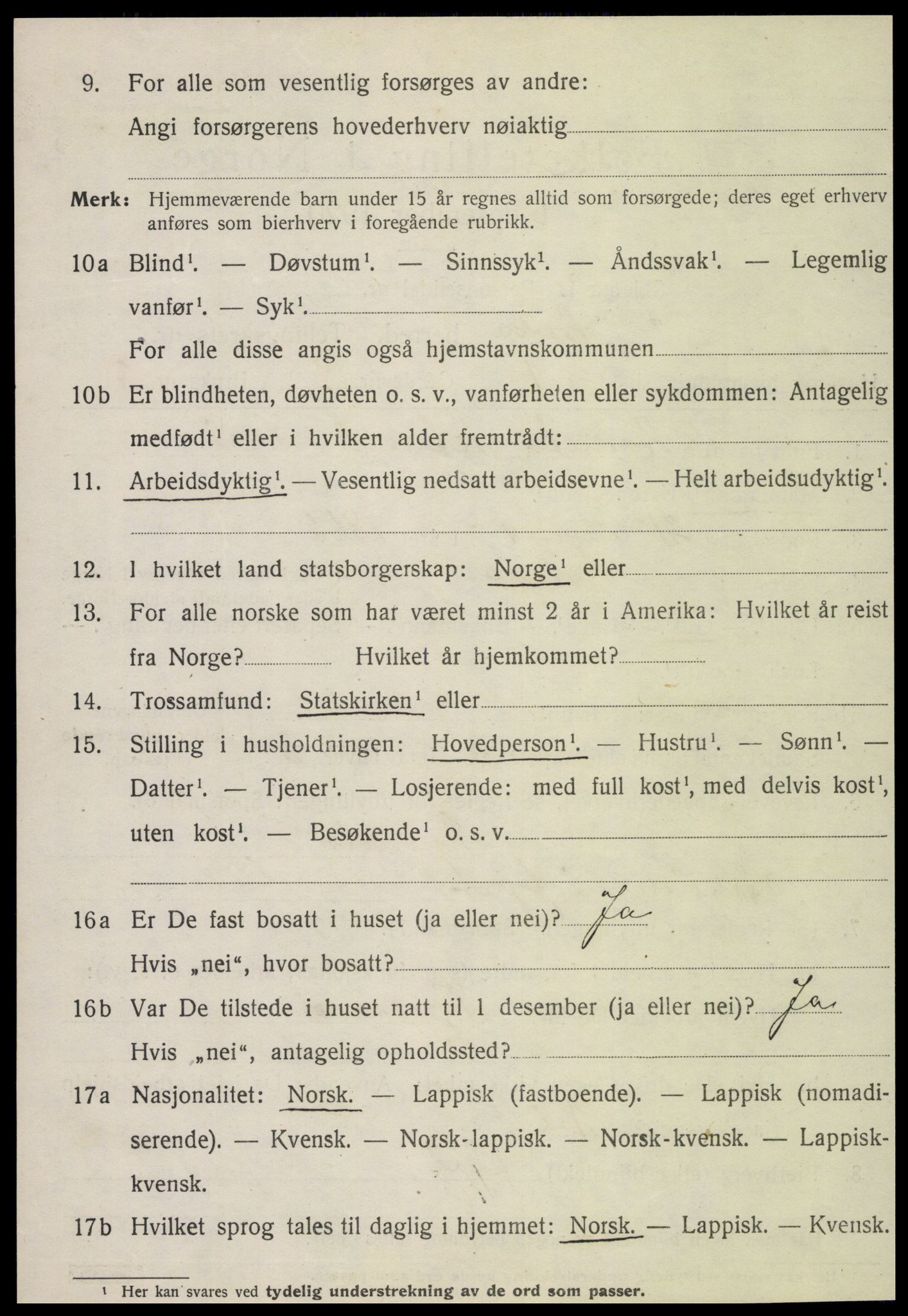 SAT, 1920 census for Leka, 1920, p. 2780