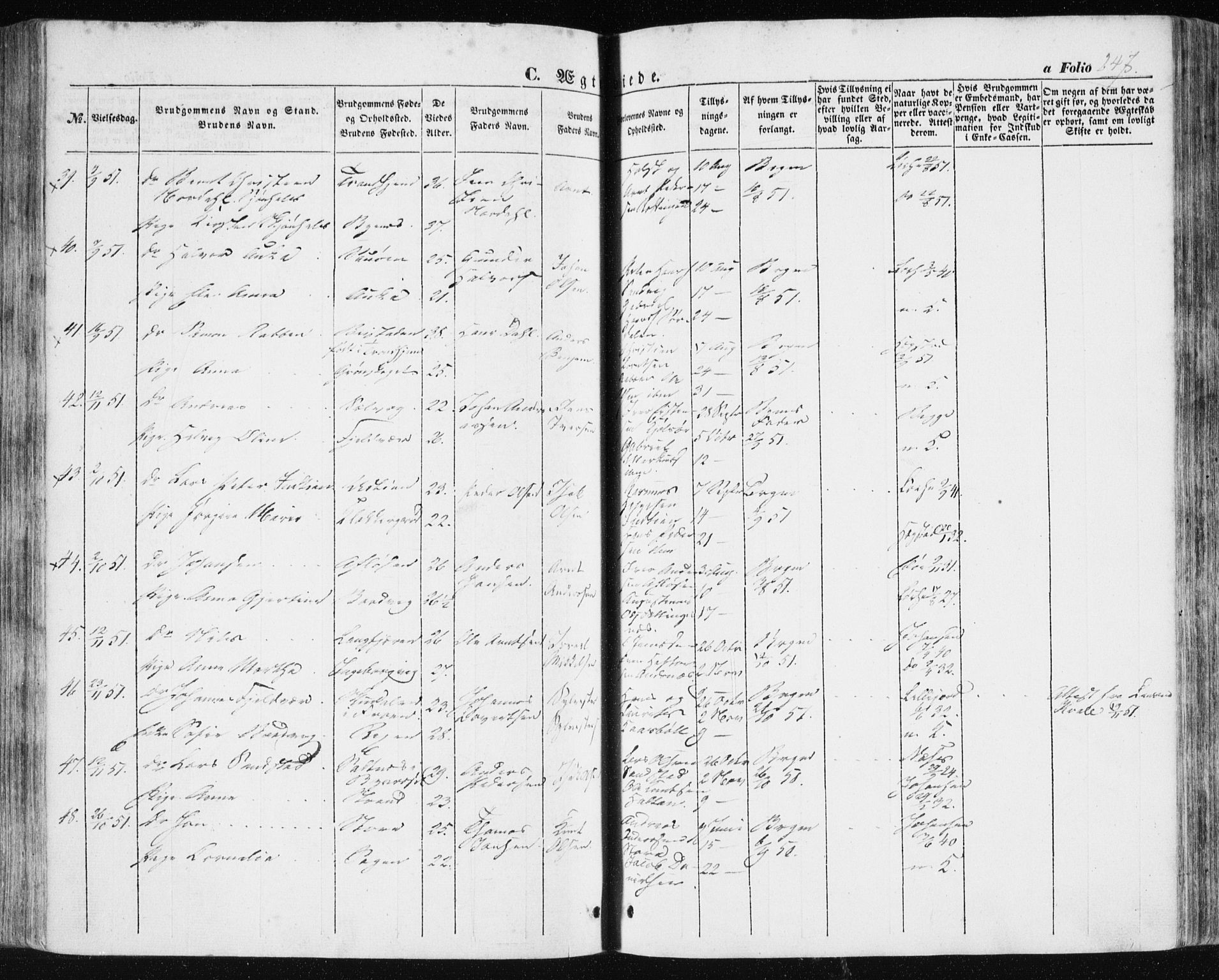 Ministerialprotokoller, klokkerbøker og fødselsregistre - Sør-Trøndelag, AV/SAT-A-1456/634/L0529: Parish register (official) no. 634A05, 1843-1851, p. 247