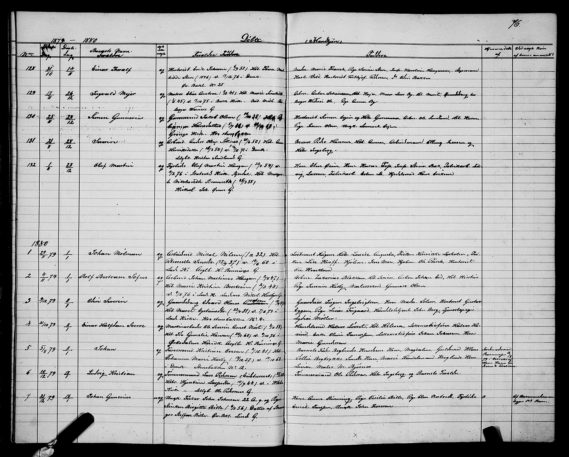 Ministerialprotokoller, klokkerbøker og fødselsregistre - Sør-Trøndelag, SAT/A-1456/604/L0220: Parish register (copy) no. 604C03, 1870-1885, p. 76