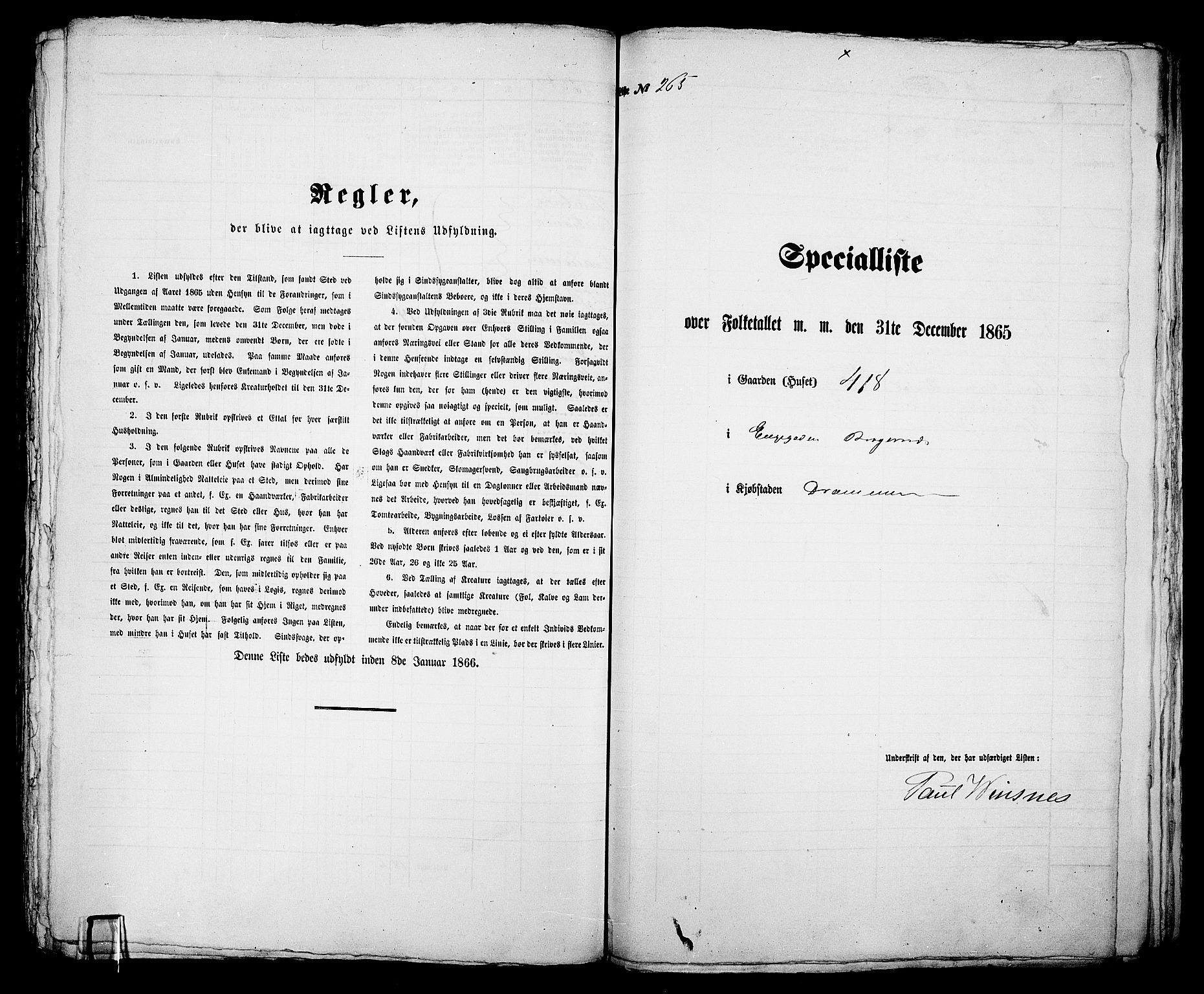 RA, 1865 census for Bragernes in Drammen, 1865, p. 560