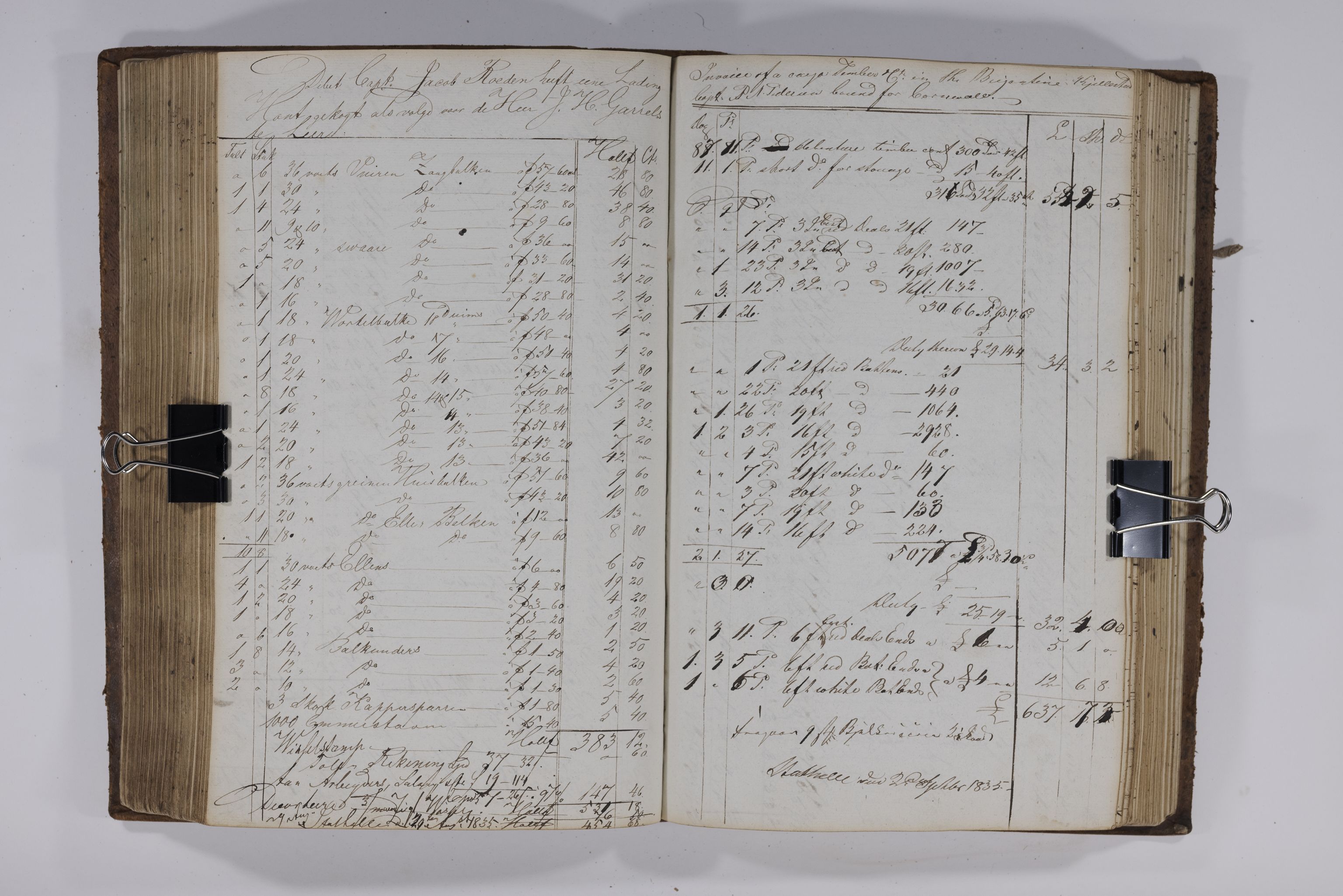, Priscourant-tømmerpriser, 1834-38, 1834-1838, p. 202