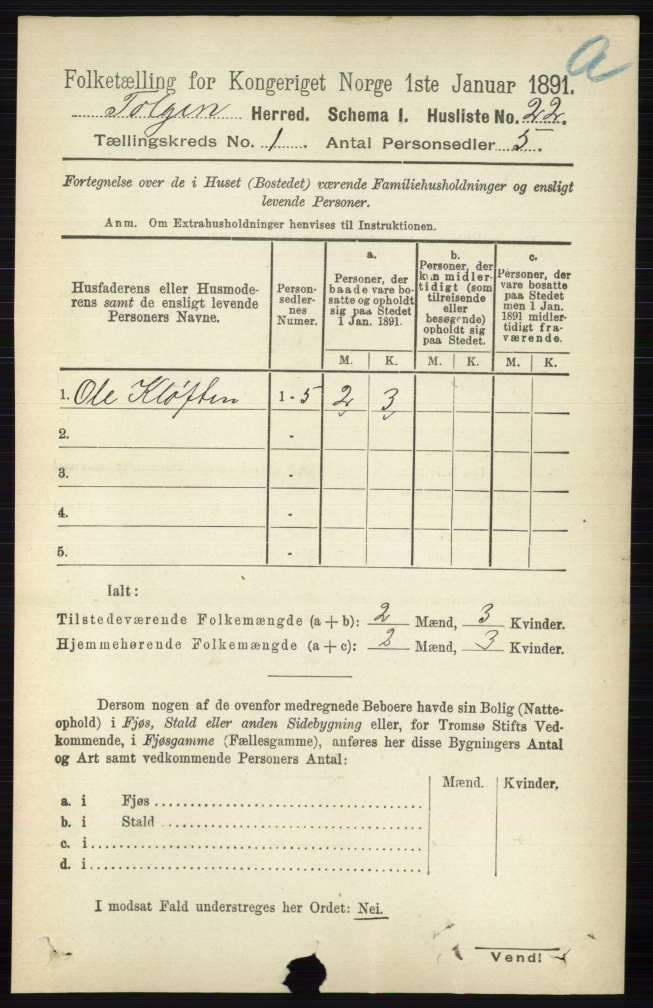 RA, 1891 census for 0436 Tolga, 1891, p. 67