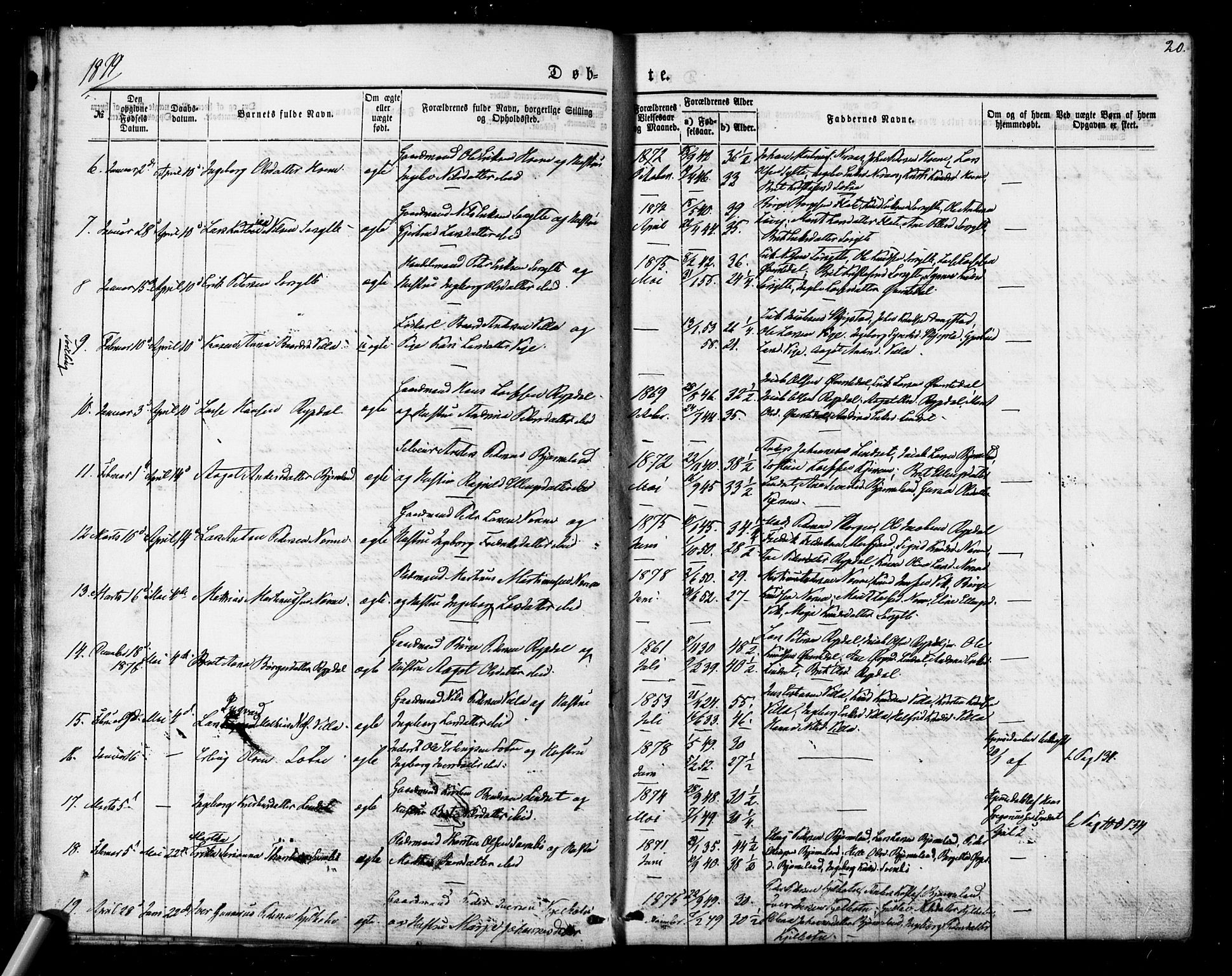 Ministerialprotokoller, klokkerbøker og fødselsregistre - Møre og Romsdal, AV/SAT-A-1454/541/L0545: Parish register (official) no. 541A02, 1872-1886, p. 20