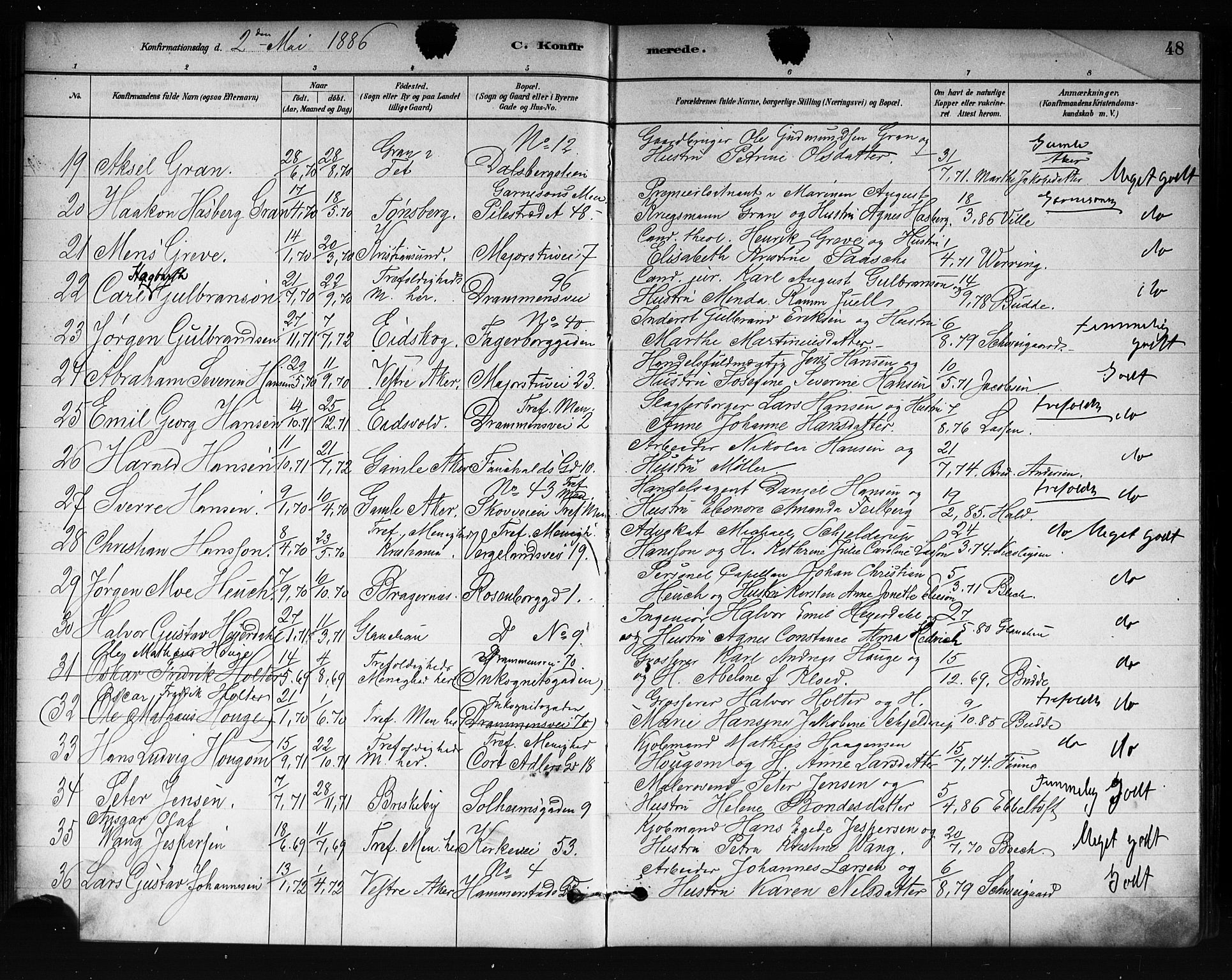 Uranienborg prestekontor Kirkebøker, AV/SAO-A-10877/F/Fa/L0002: Parish register (official) no. I 2, 1880-1896, p. 48