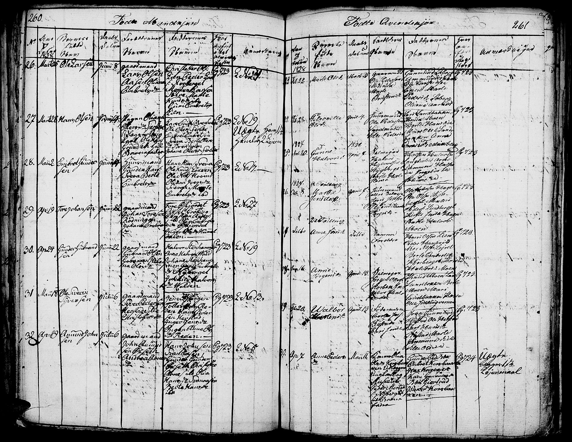 Elverum prestekontor, SAH/PREST-044/H/Ha/Hab/L0001: Parish register (copy) no. 1, 1815-1829, p. 260-261