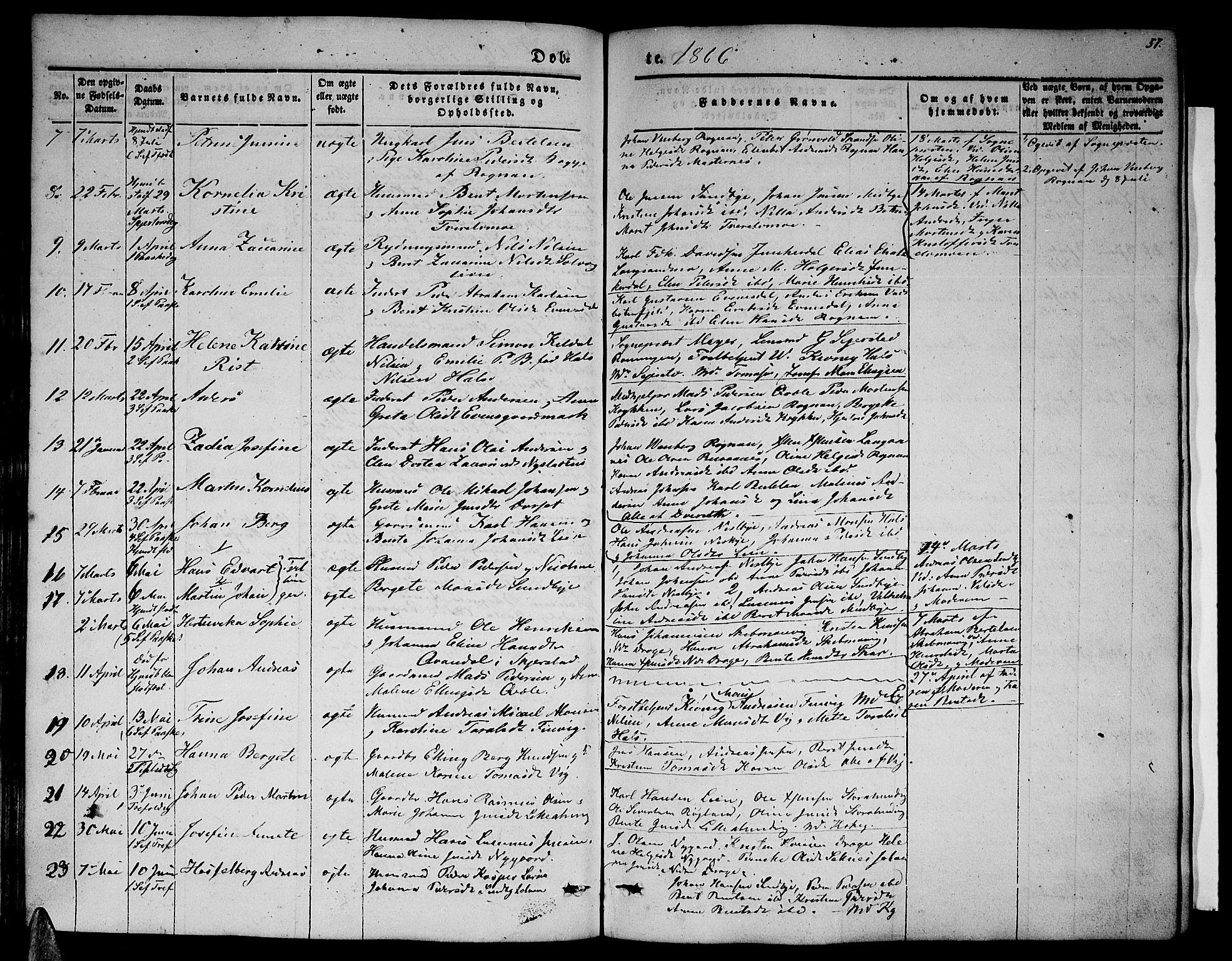 Ministerialprotokoller, klokkerbøker og fødselsregistre - Nordland, SAT/A-1459/847/L0678: Parish register (copy) no. 847C06, 1854-1870, p. 57
