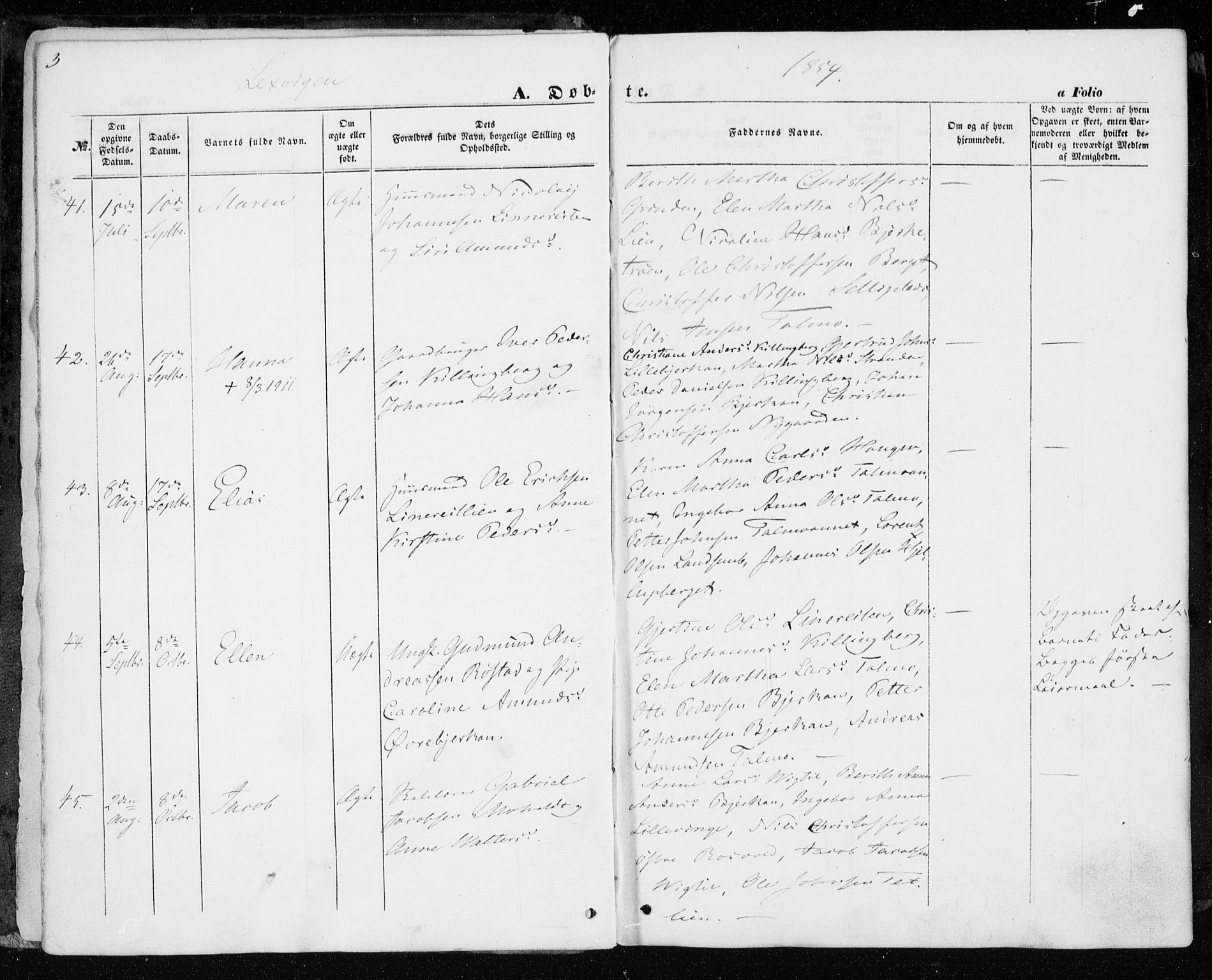 Ministerialprotokoller, klokkerbøker og fødselsregistre - Nord-Trøndelag, SAT/A-1458/701/L0008: Parish register (official) no. 701A08 /1, 1854-1863, p. 3