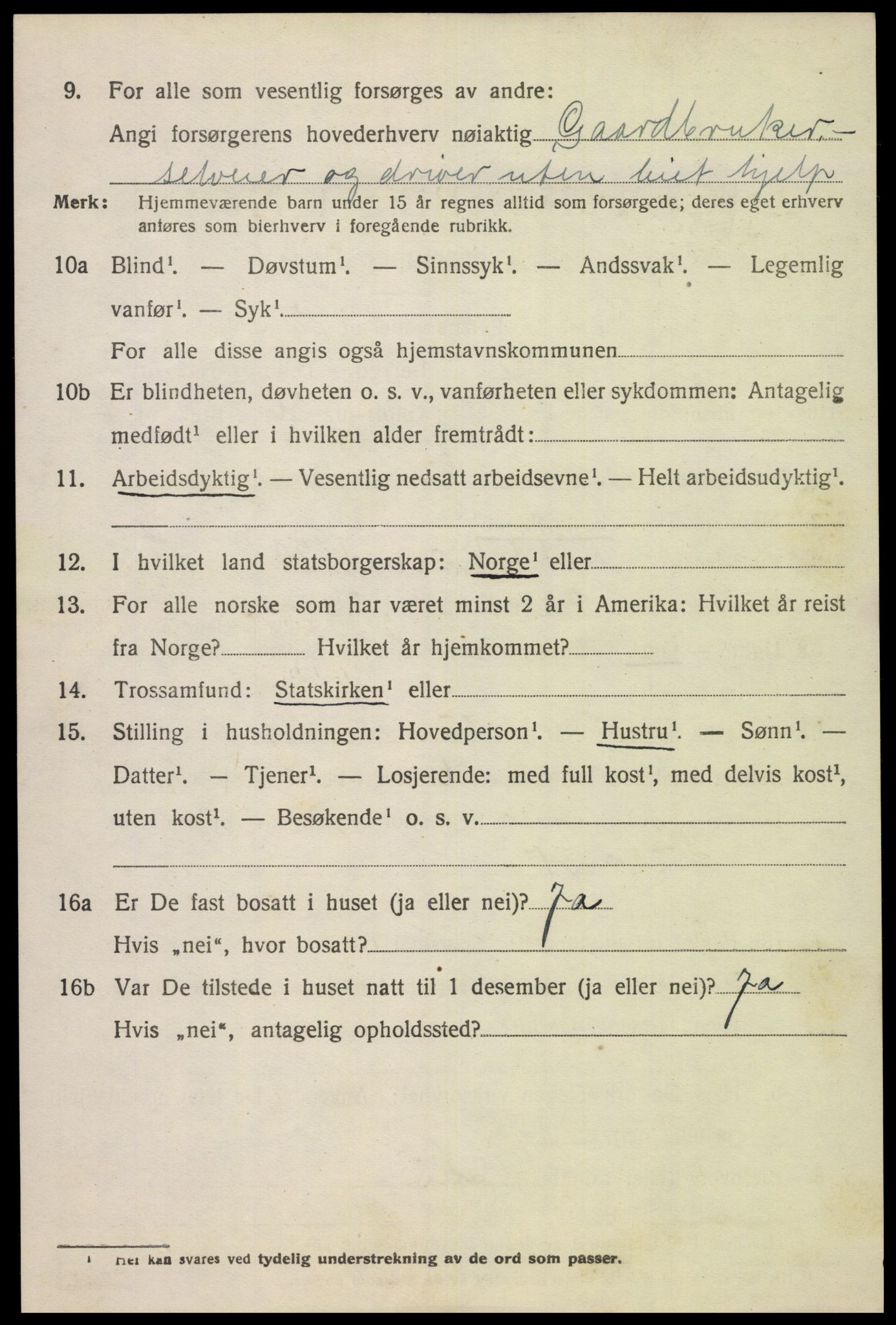 SAK, 1920 census for Bakke, 1920, p. 2373