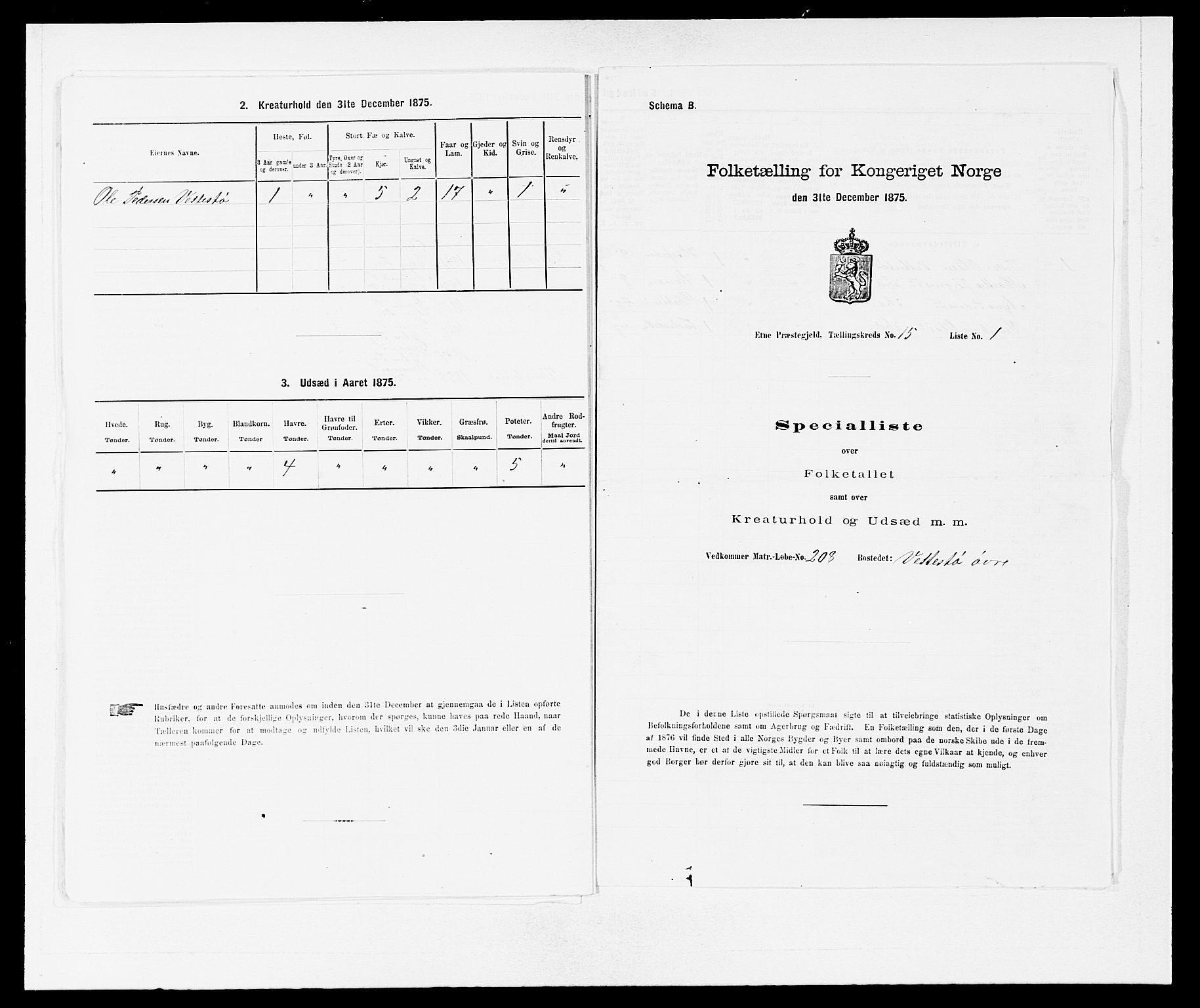 SAB, 1875 census for 1211P Etne, 1875, p. 1110