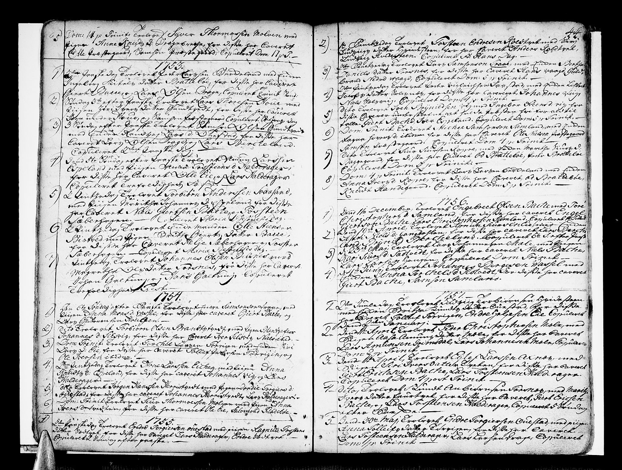 Strandebarm sokneprestembete, SAB/A-78401/H/Haa: Parish register (official) no. A 3 /2, 1751-1787, p. 44