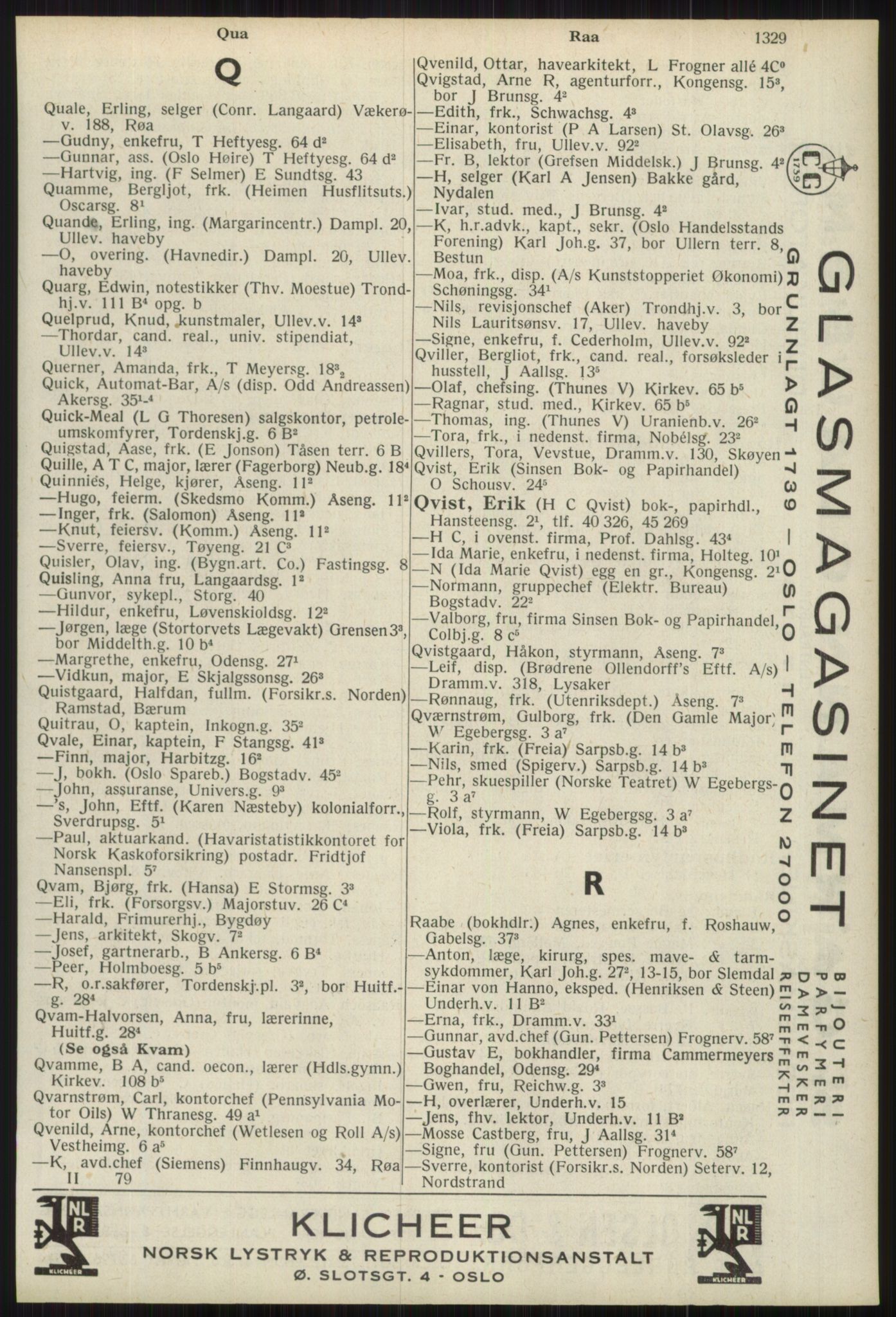 Kristiania/Oslo adressebok, PUBL/-, 1939, p. 1329