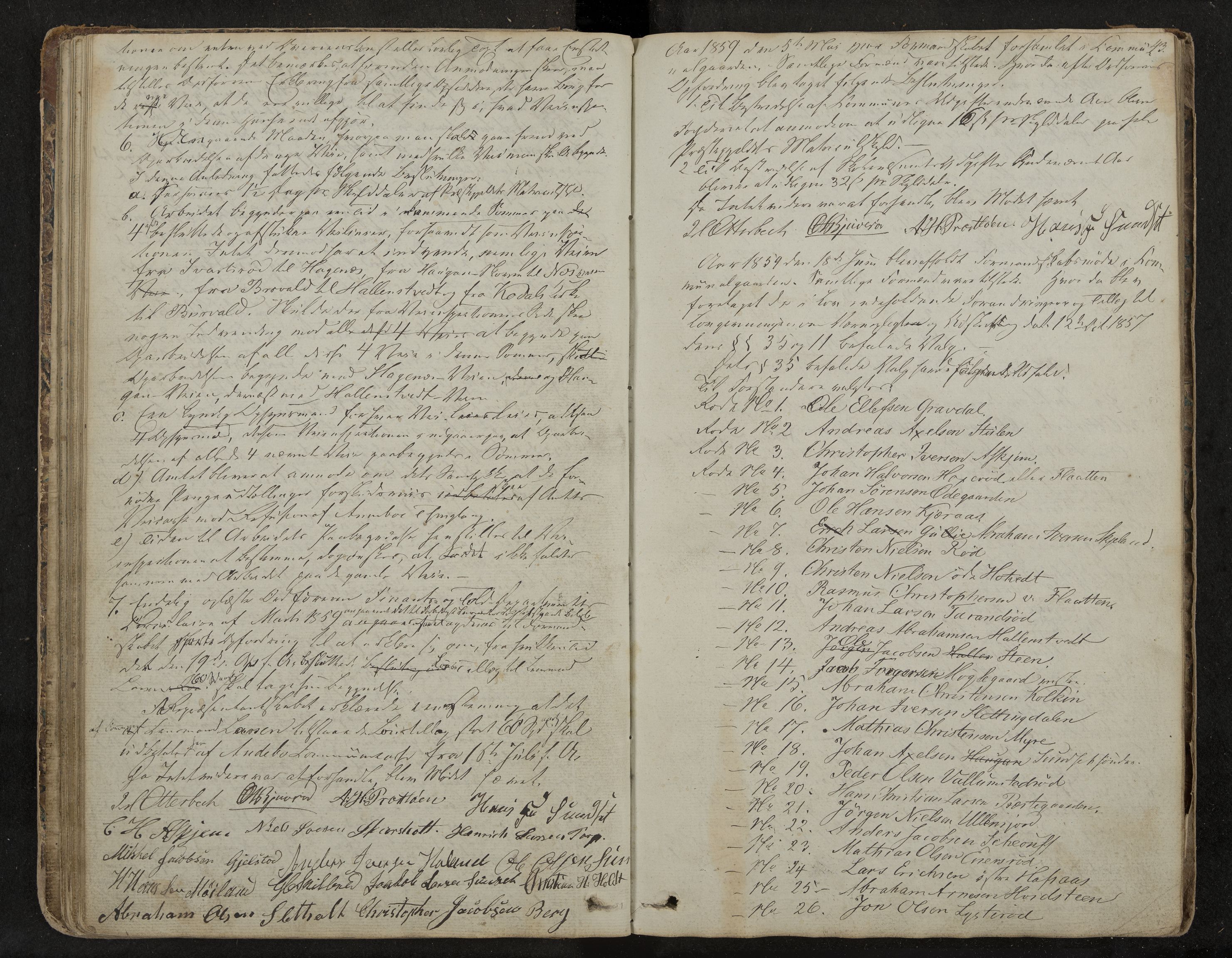 Andebu formannskap og sentraladministrasjon, IKAK/0719021-1/A/Aa/L0001: Møtebok med register, 1837-1869, p. 43