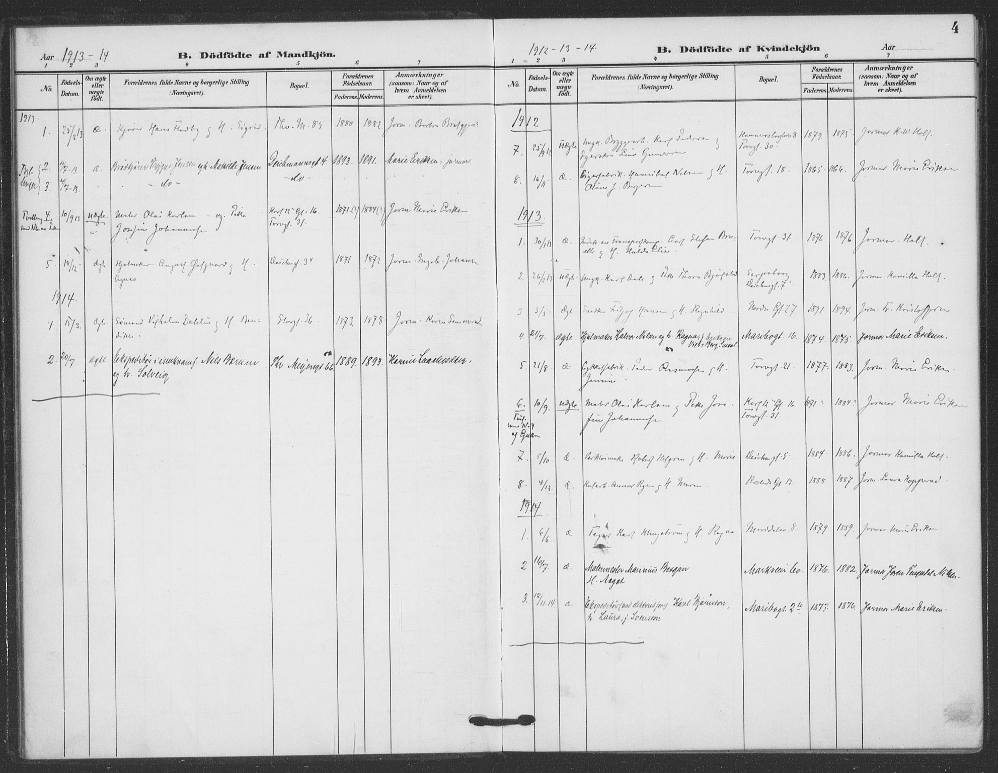 Jakob prestekontor Kirkebøker, SAO/A-10850/F/Fa/L0011: Parish register (official) no. 11, 1906-1920, p. 4
