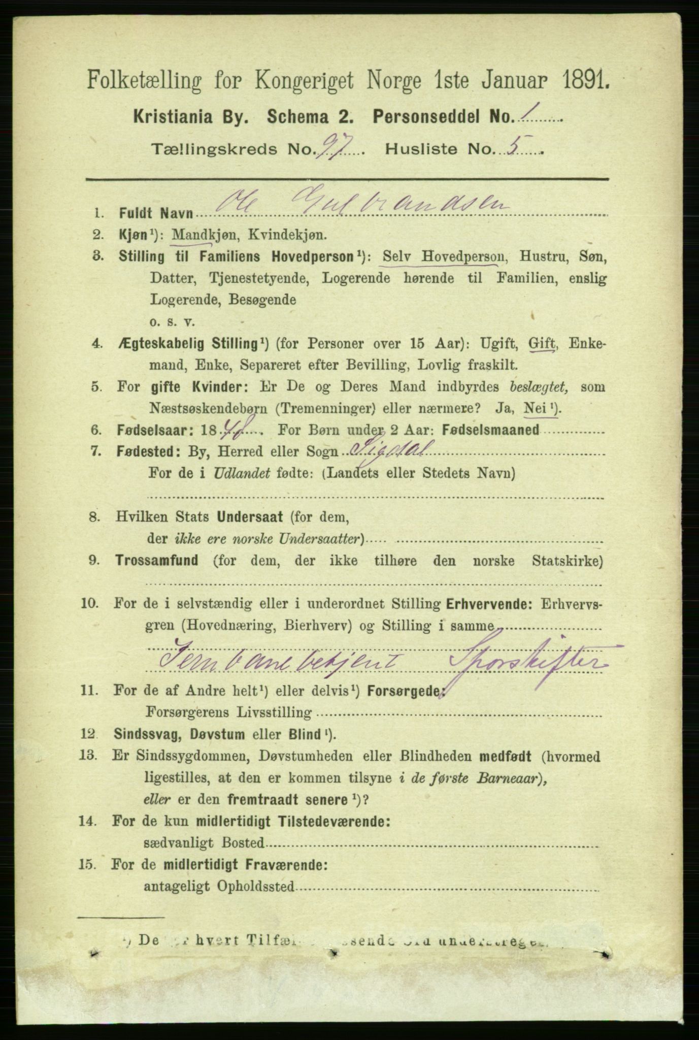 RA, 1891 census for 0301 Kristiania, 1891, p. 47028