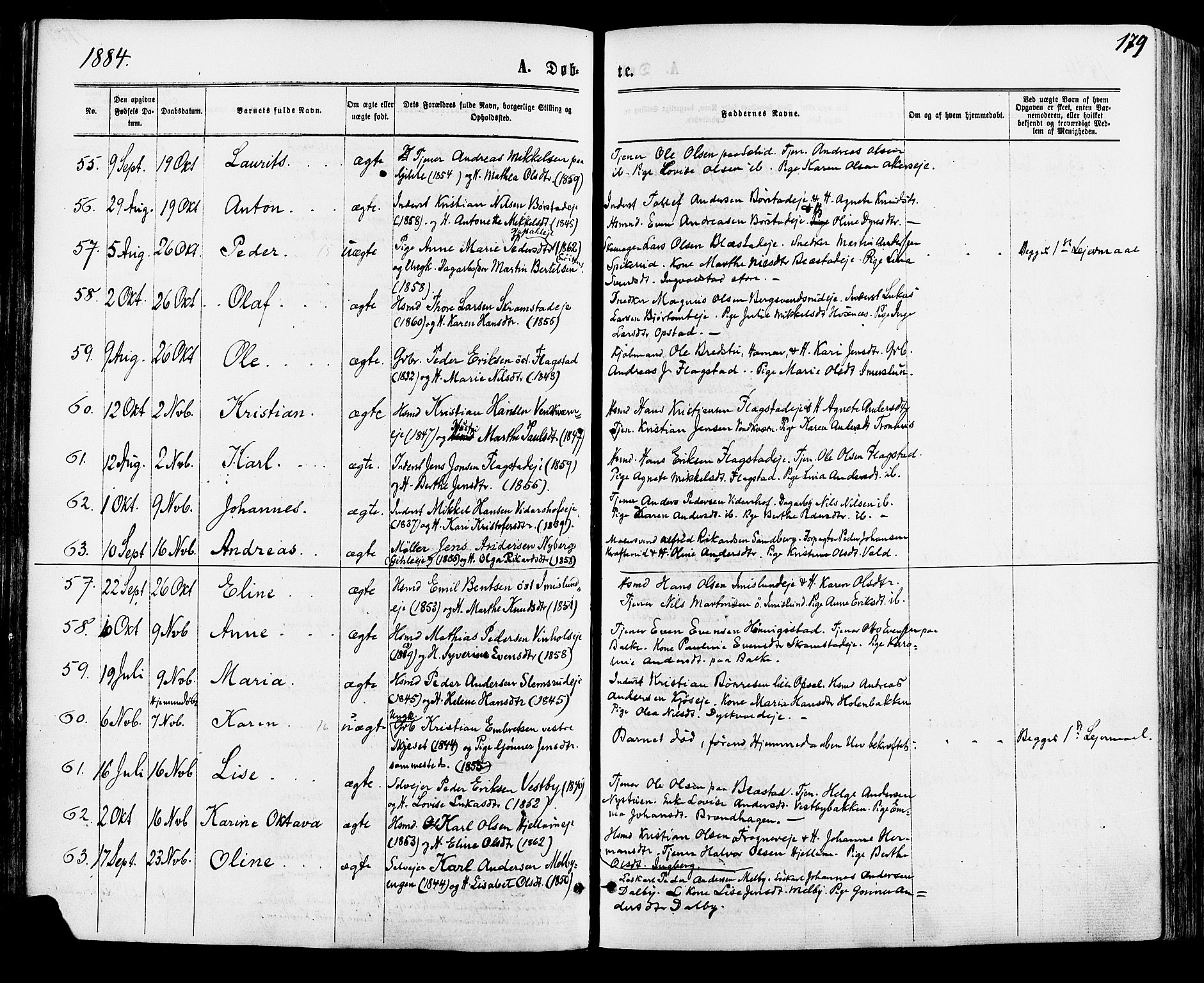 Vang prestekontor, Hedmark, AV/SAH-PREST-008/H/Ha/Haa/L0015: Parish register (official) no. 15, 1871-1885, p. 179