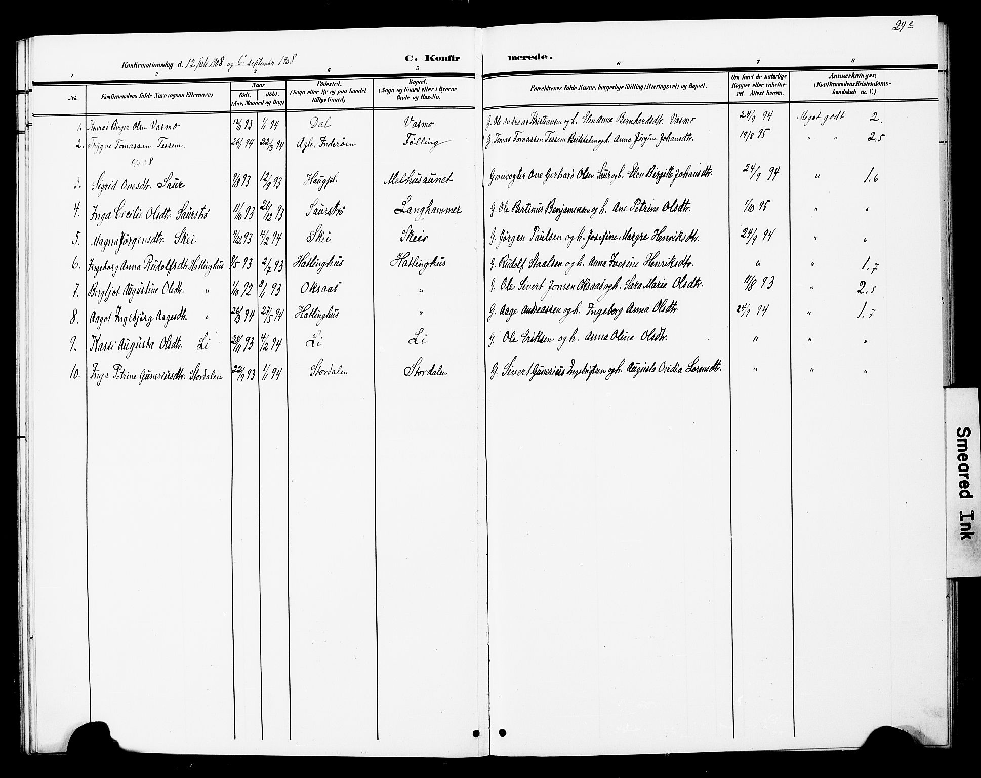 Ministerialprotokoller, klokkerbøker og fødselsregistre - Nord-Trøndelag, AV/SAT-A-1458/748/L0464: Parish register (official) no. 748A01, 1900-1908, p. 24e