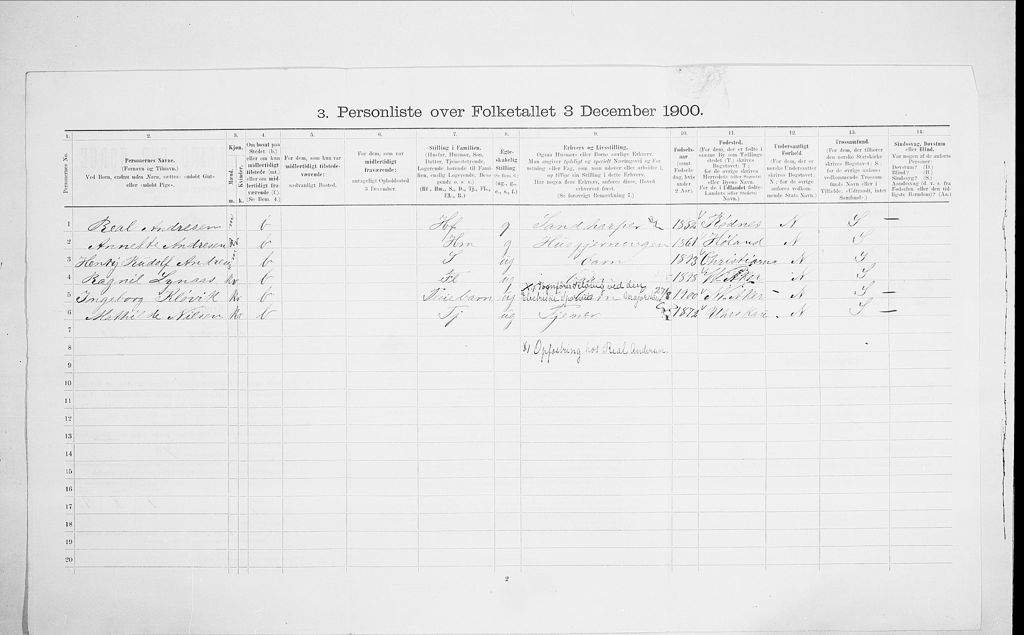 SAO, 1900 census for Kristiania, 1900, p. 98387