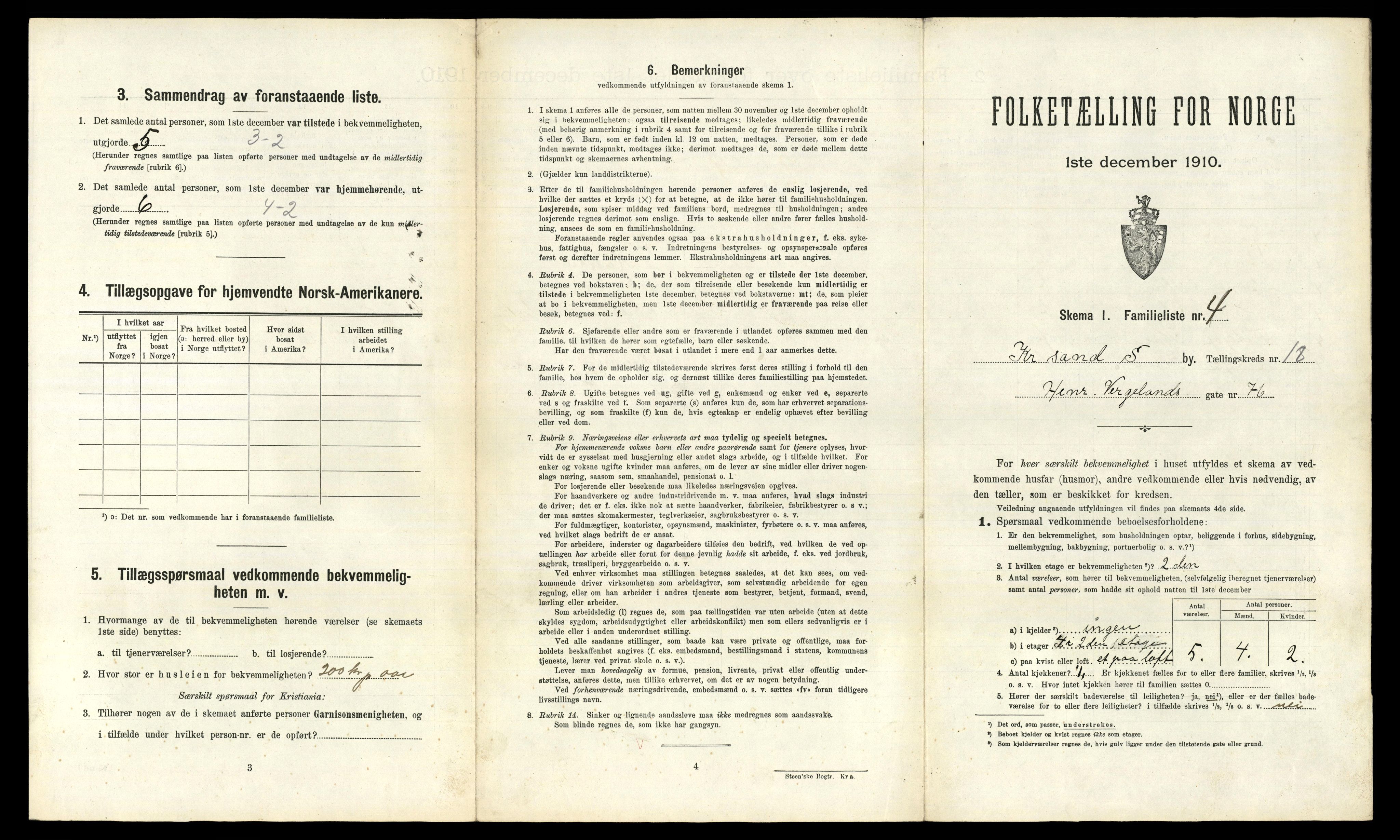 RA, 1910 census for Kristiansand, 1910, p. 4394